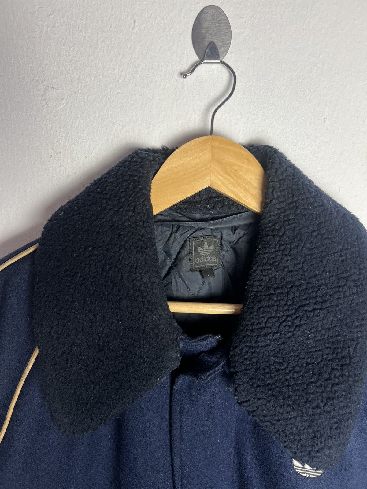 Adidas Vintage 90s Adidas Trefoil Quilted Wool Zip Up Jacket Size US L / EU 52-54 / 3 - 6 Thumbnail