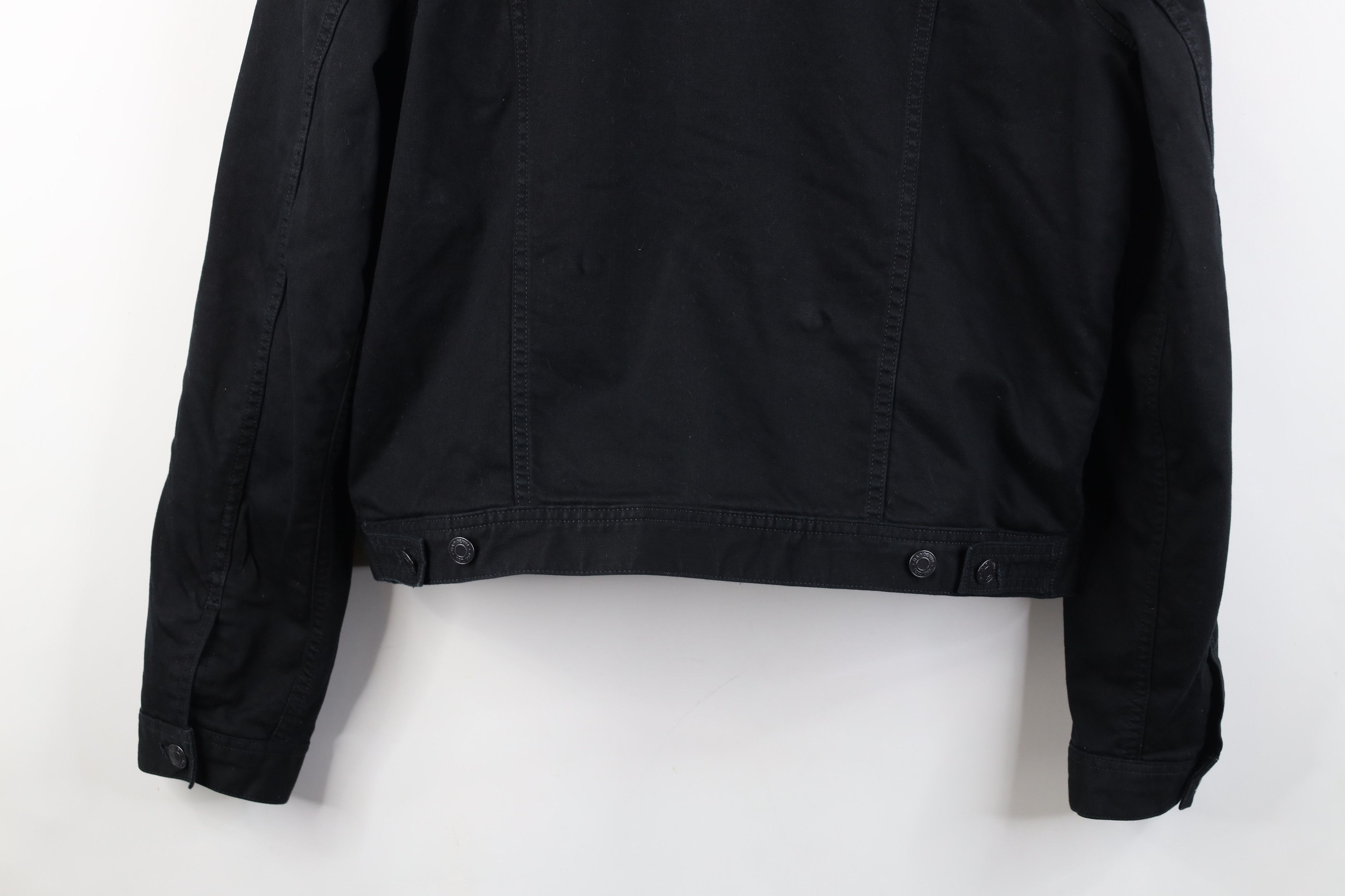 Gap Vintage Y2K Gap Fleece Lined Denim Trucker Jacket Black Size XL / US 12-14 / IT 48-50 - 15 Thumbnail