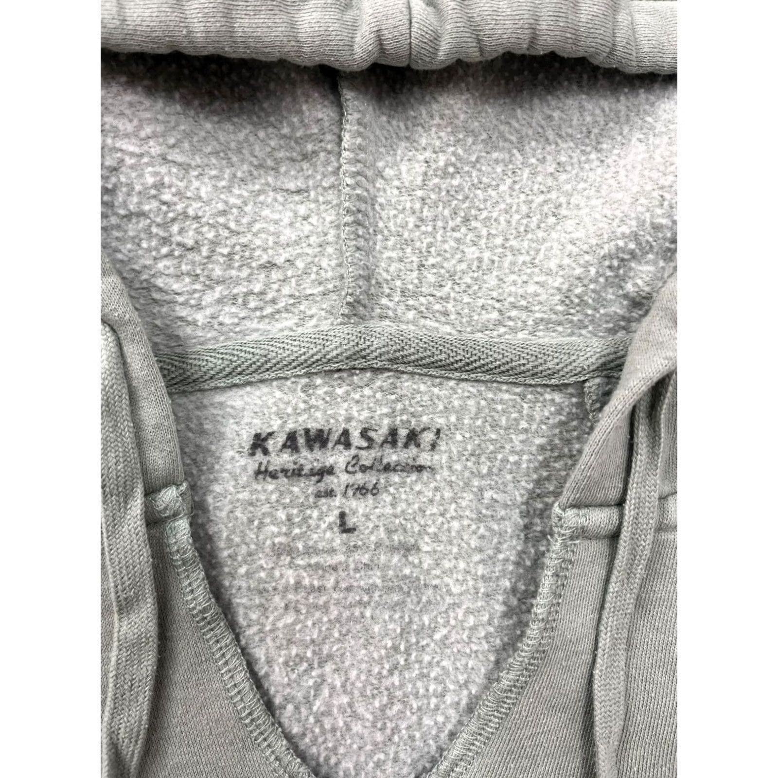Vintage Kawasaki Womens Sage Green Hoodie Sweatshirt Large Sage Green Womens Hoodie Pullover Raglan Front Kangaroo Pocket Activewear 1966 Heritage Like New Size L / US 10 / IT 46 - 3 Thumbnail