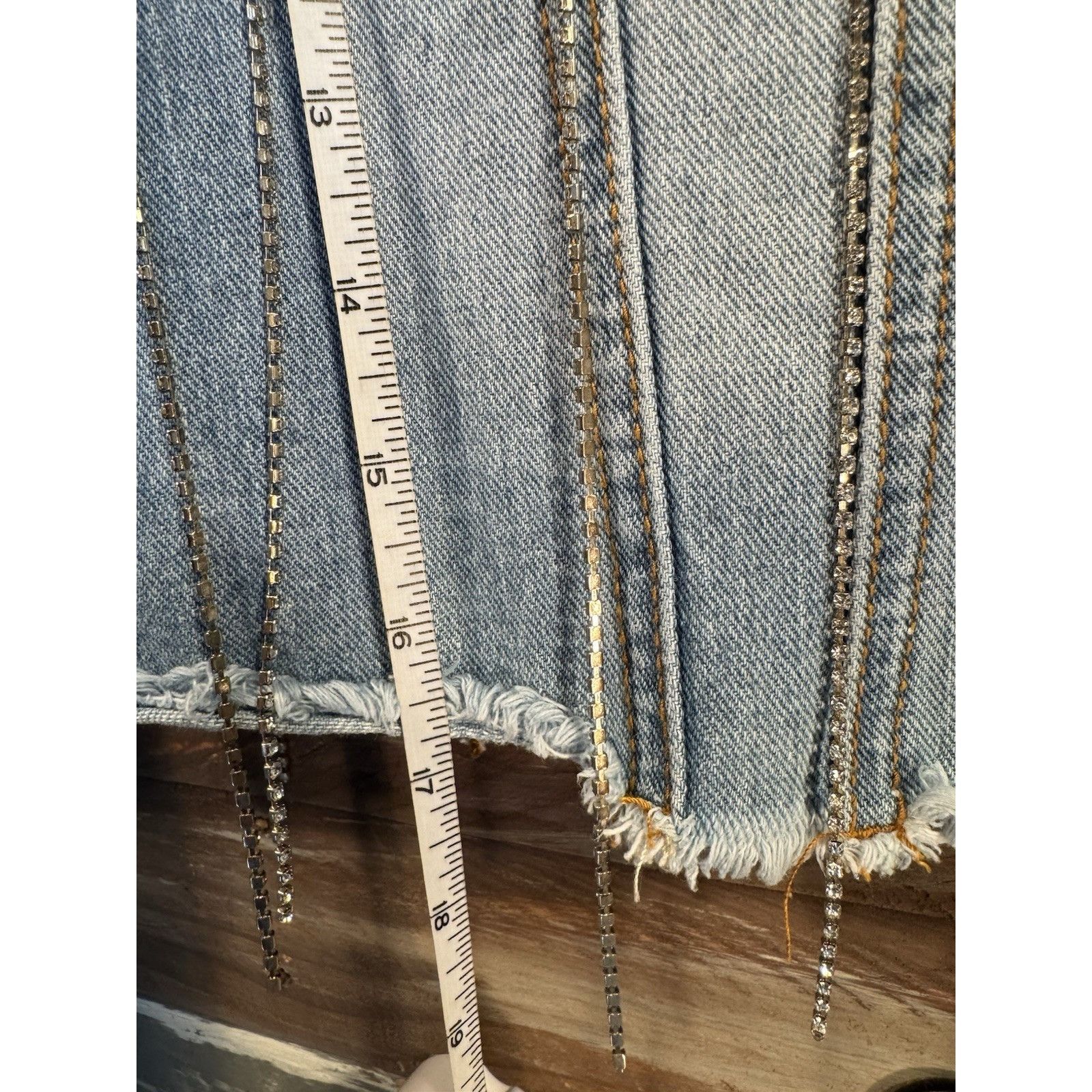 Levi's Denim Blvd Blue Jean Rhinestone Crystal Jacket Women's MEDIU Size M / US 6-8 / IT 42-44 - 11 Thumbnail