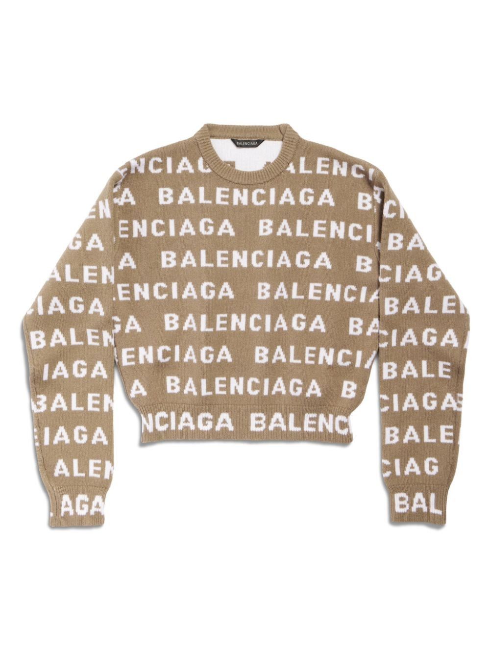 o1mt1gz0325 Bal Horizontal Allover Cropped Sweater Beige