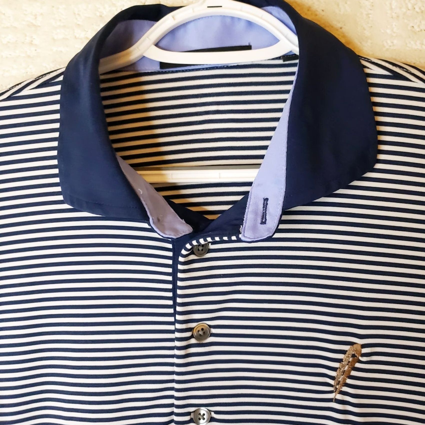Vintage Greyson Polo Shirt Mens M Blue Stripe Performance Stretch Short Sleeve Golf Shirt Size US M / EU 48-50 / 2 - 4 Thumbnail