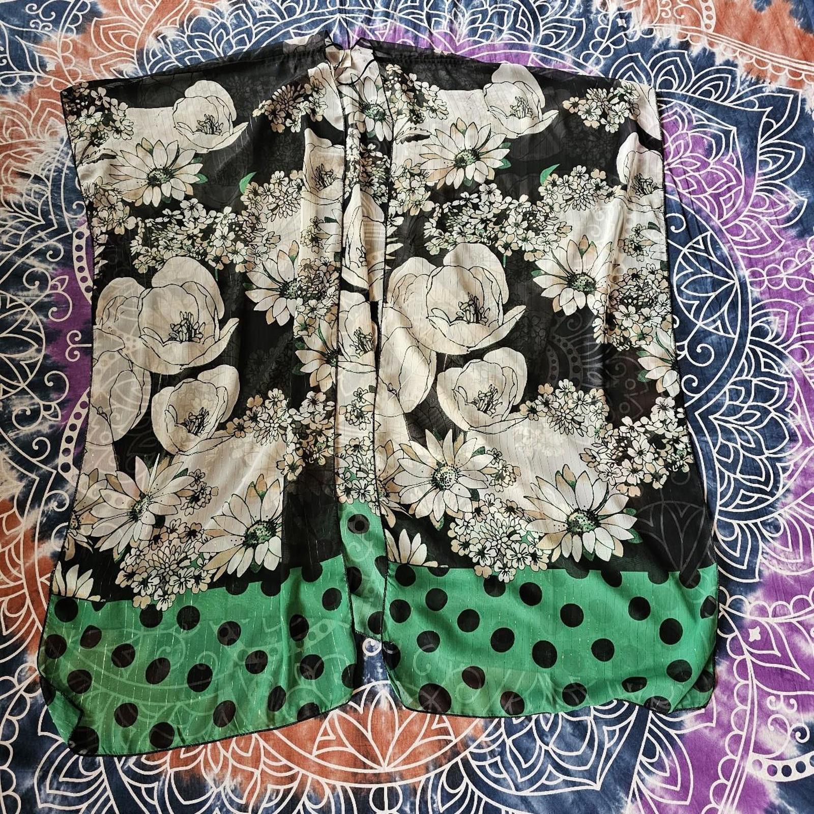 Designer Women's Black and Green Sheer Komono Size ONE SIZE - 1 Thumbnail