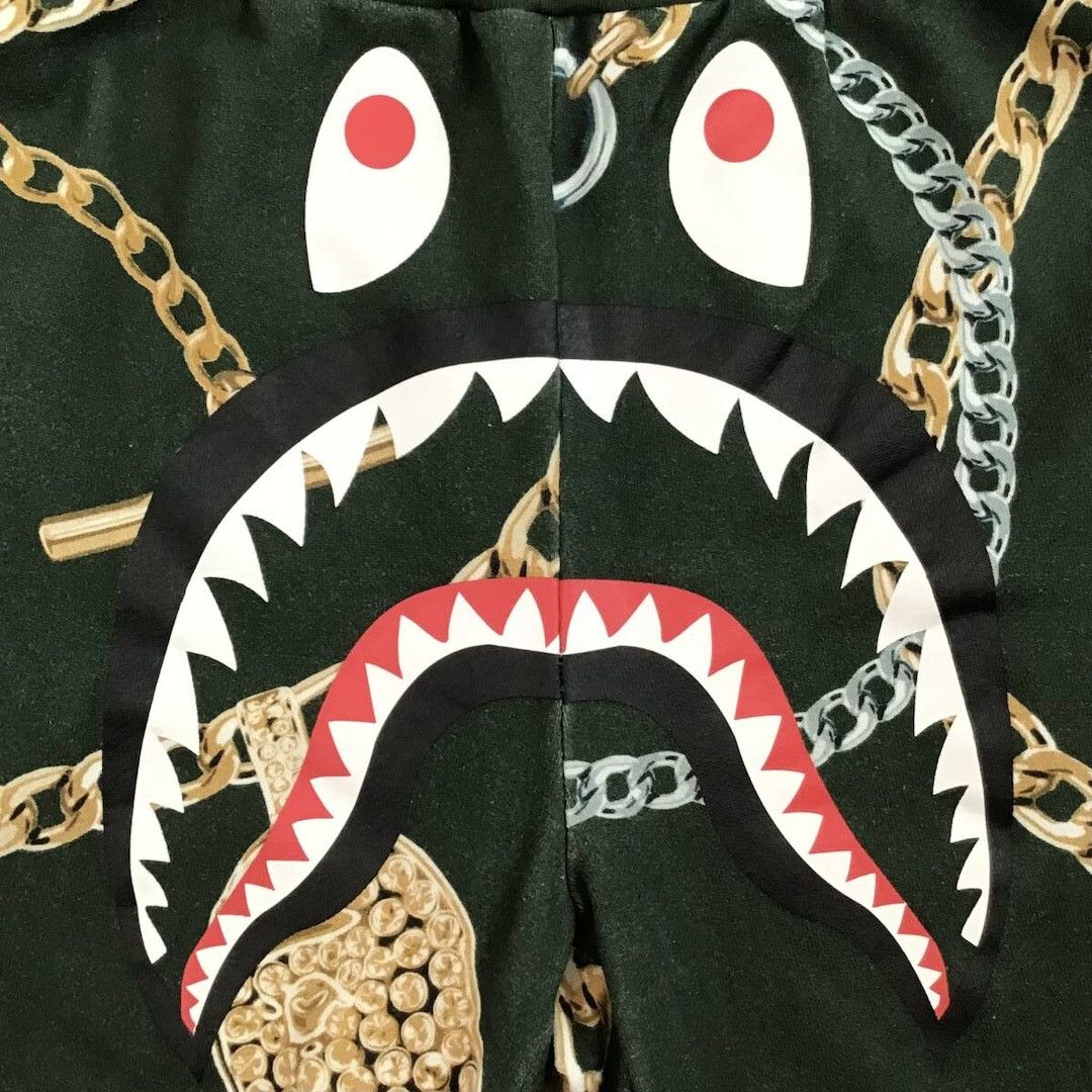 Bape BAPE JEWELS Shark Sweat pants Green a bathing ape ★size M Size US 32 / EU 48 - 2 Thumbnail