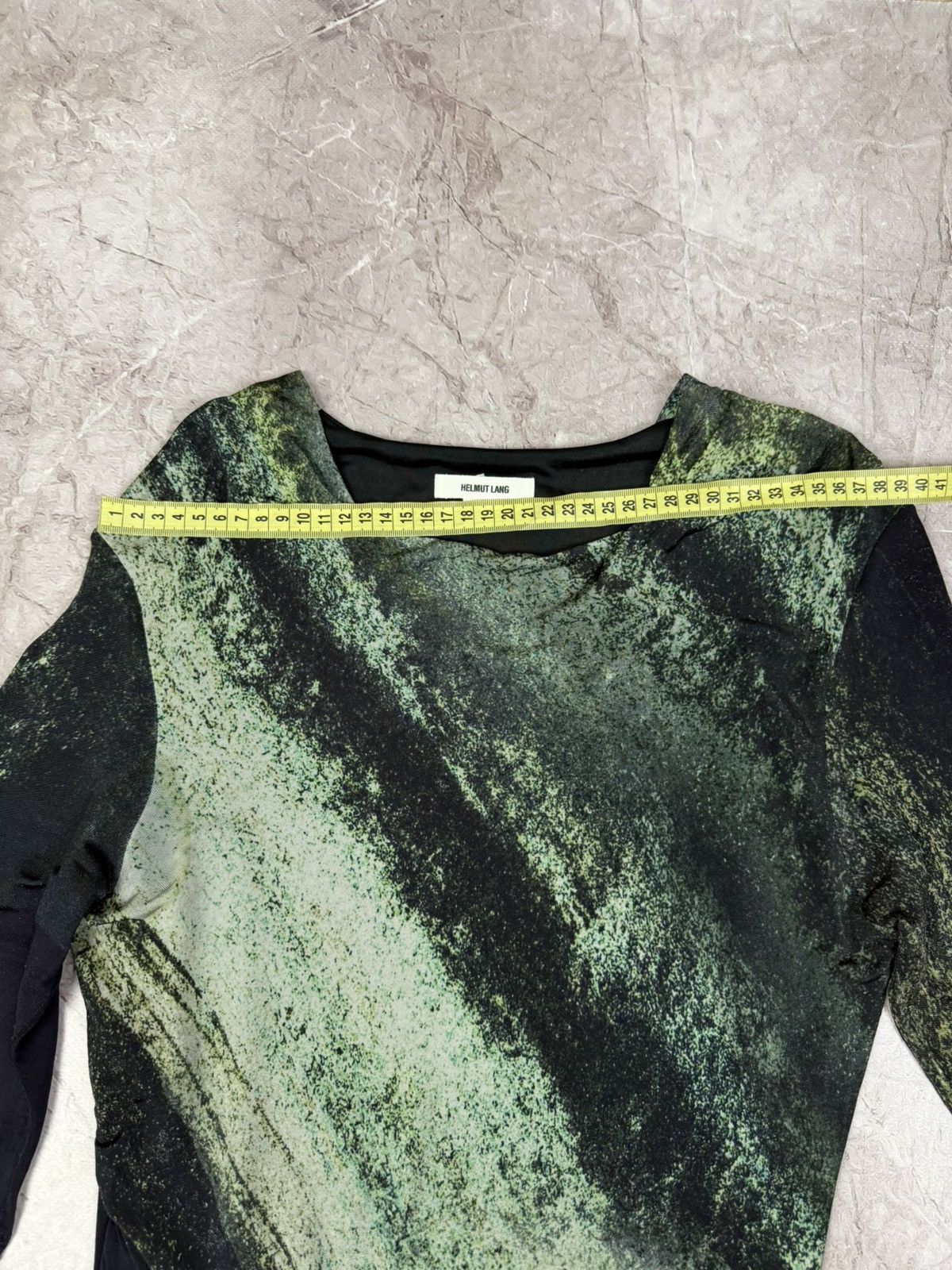 Helmut Lang HELMUT LANG Vintage Abstract Dune Print Ruched Drape Dress Size S / US 4 / IT 40 - 10 Thumbnail