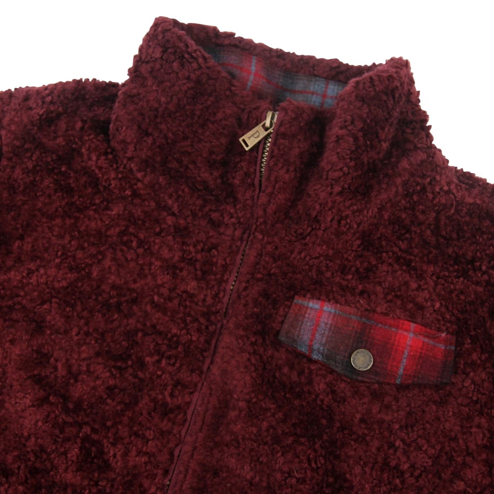 Pendleton Pendleton Womens XL Deep Pile Jacket Maroon Size XL / US 12-14 / IT 48-50 - 2 Thumbnail