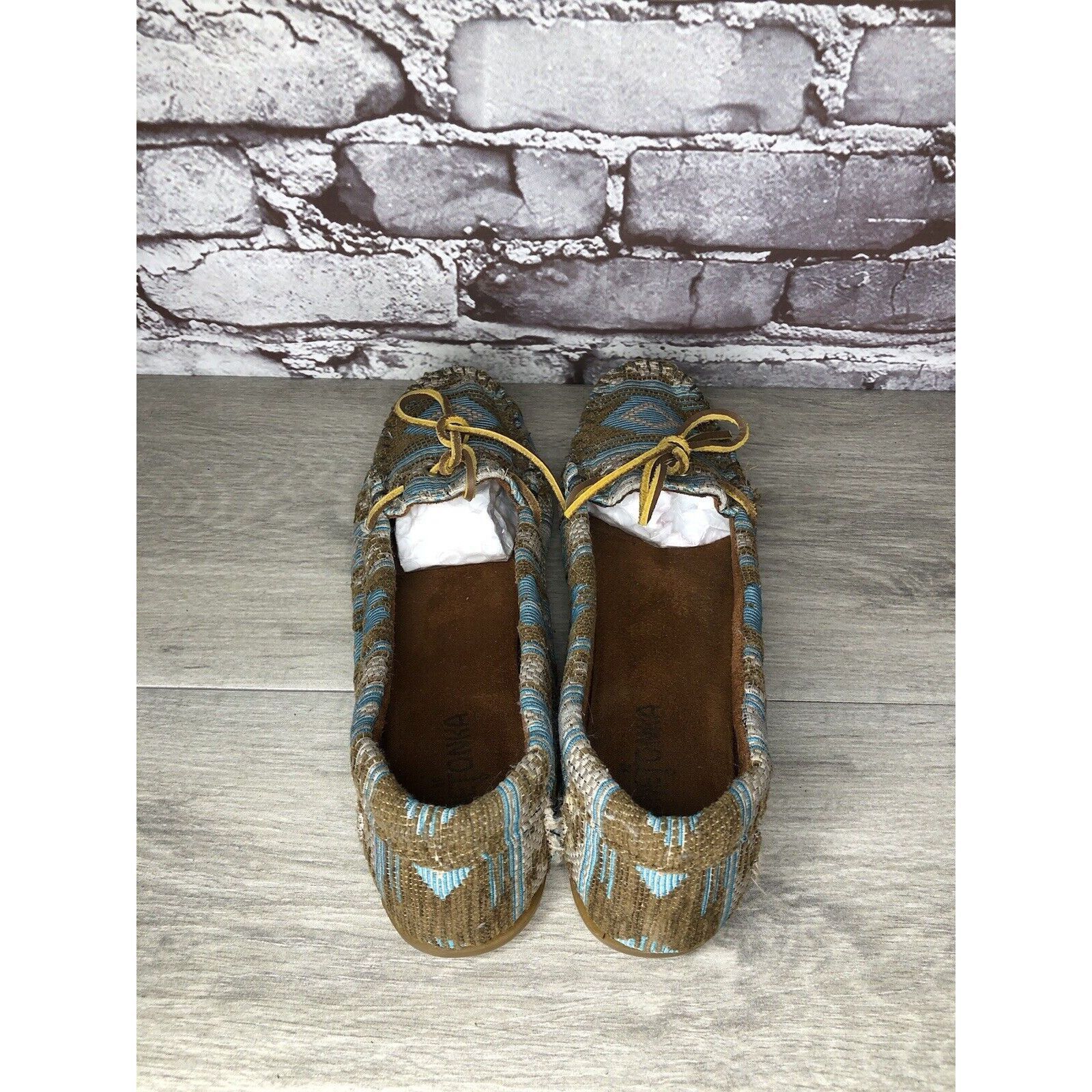 Minnetonka Minnetonka Blue Aztec Southwest Lace Bow Moccasins Shoes Wom Size US 9 / IT 39 - 6 Thumbnail