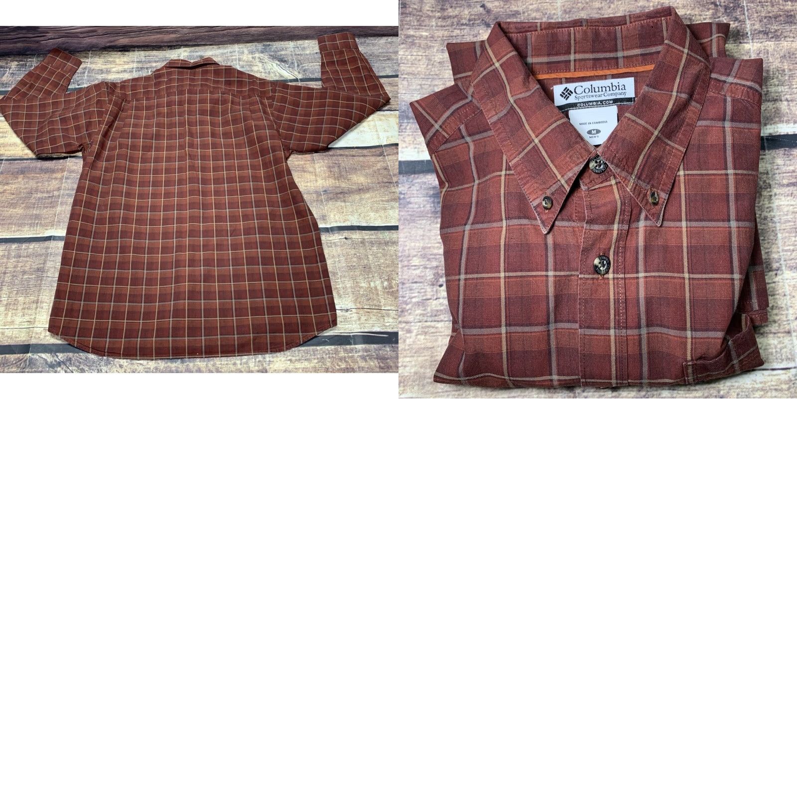 Logo 7 Columbia Mens Long Sleeve Shirt Red Black Maroon Plaid Logo Button-Up Casual Cotton Size M Size US M / EU 48-50 / 2 - 8 Thumbnail