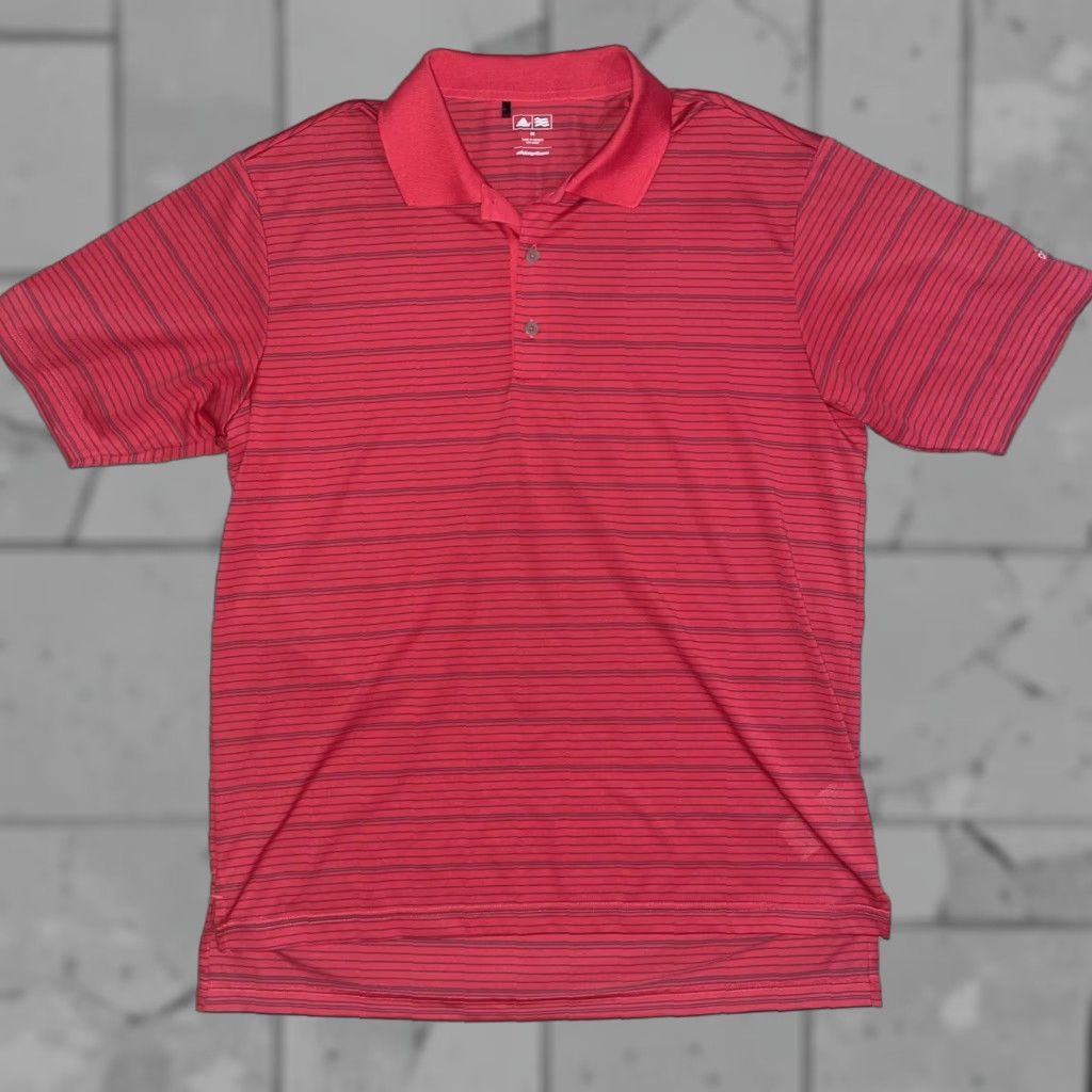 Adidas Adidas Golf Polo Shirt Men M Red Striped Performance Golf Apparel Size US M / EU 48-50 / 2 - 1 Thumbnail