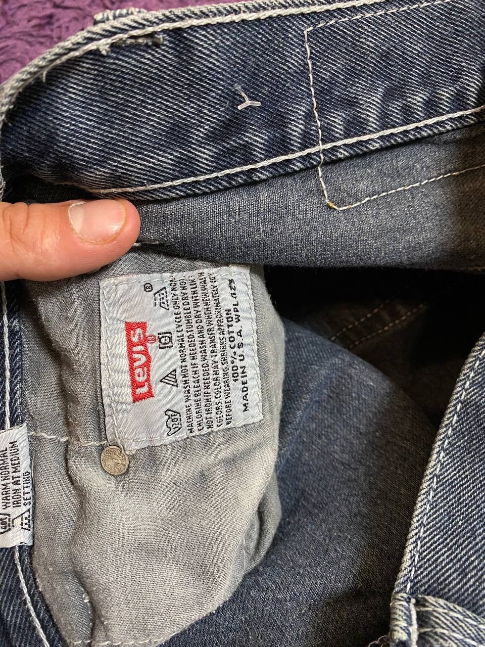 Levi's Vintage Distressed Washed Denim Jeans Levi' 501 Y2K Size US 33 - 3 Thumbnail