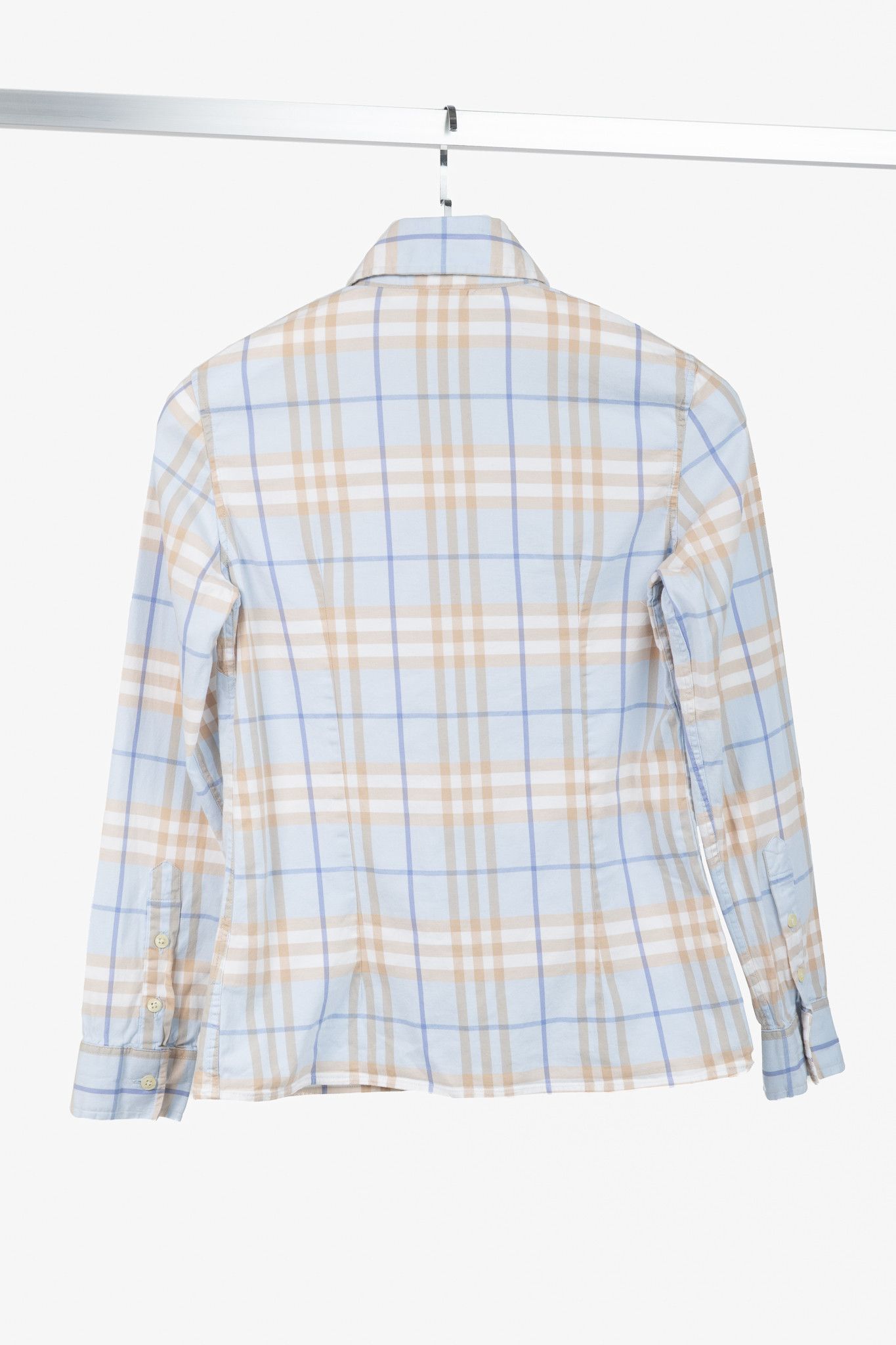 Burberry Burberry Blue Check Cotton Buttoned Shirt Size XS / US 0-2 / IT 36-38 - 2 Thumbnail