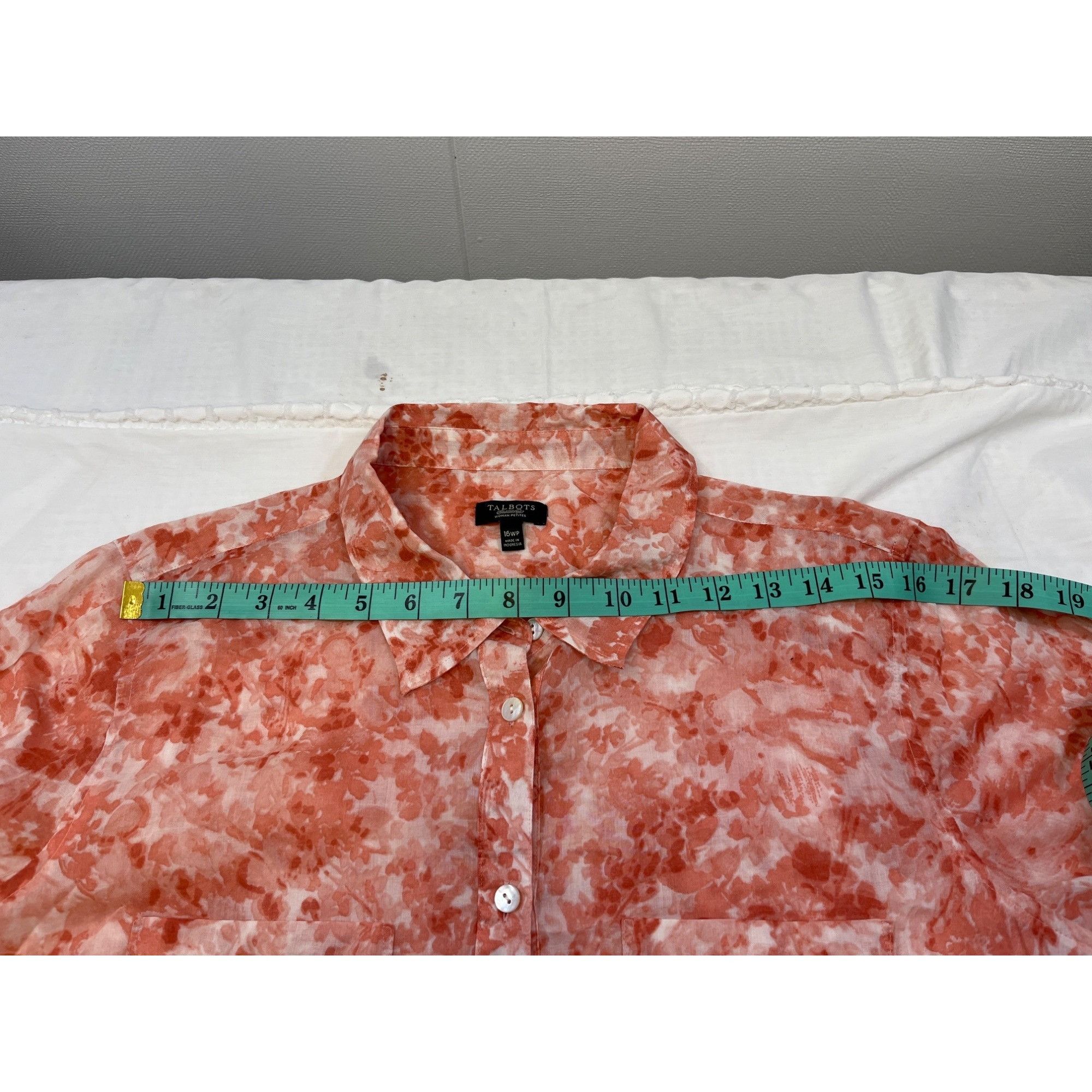 Talbots Talbots Women's Pink Floral Shirt/Button Up Sz 16WP SKU 4227 Size XXL / US 16-18 / IT 52-54 - 6 Thumbnail