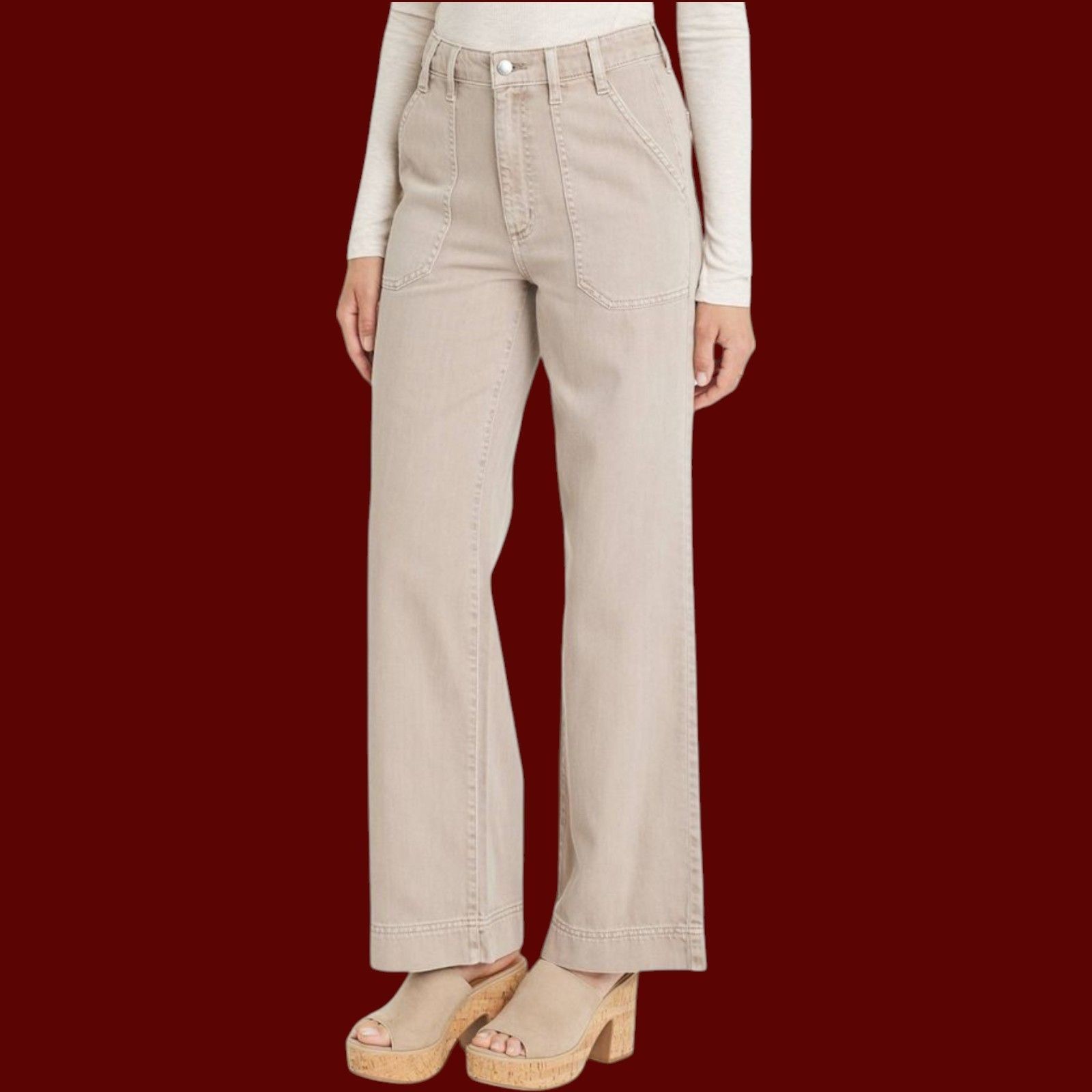 Other Universal Thread - Women's High Waisted Wide Leg Cropped Hig Size 38" / US 16 / IT 52 - 1 Thumbnail
