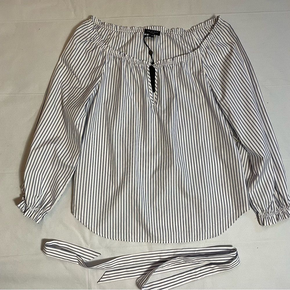 Rag & Bone NWT New $250 Rag & Bone Sierra Stripe Belted Cotton Blouse Size M / US 6-8 / IT 42-44 - 6 Thumbnail