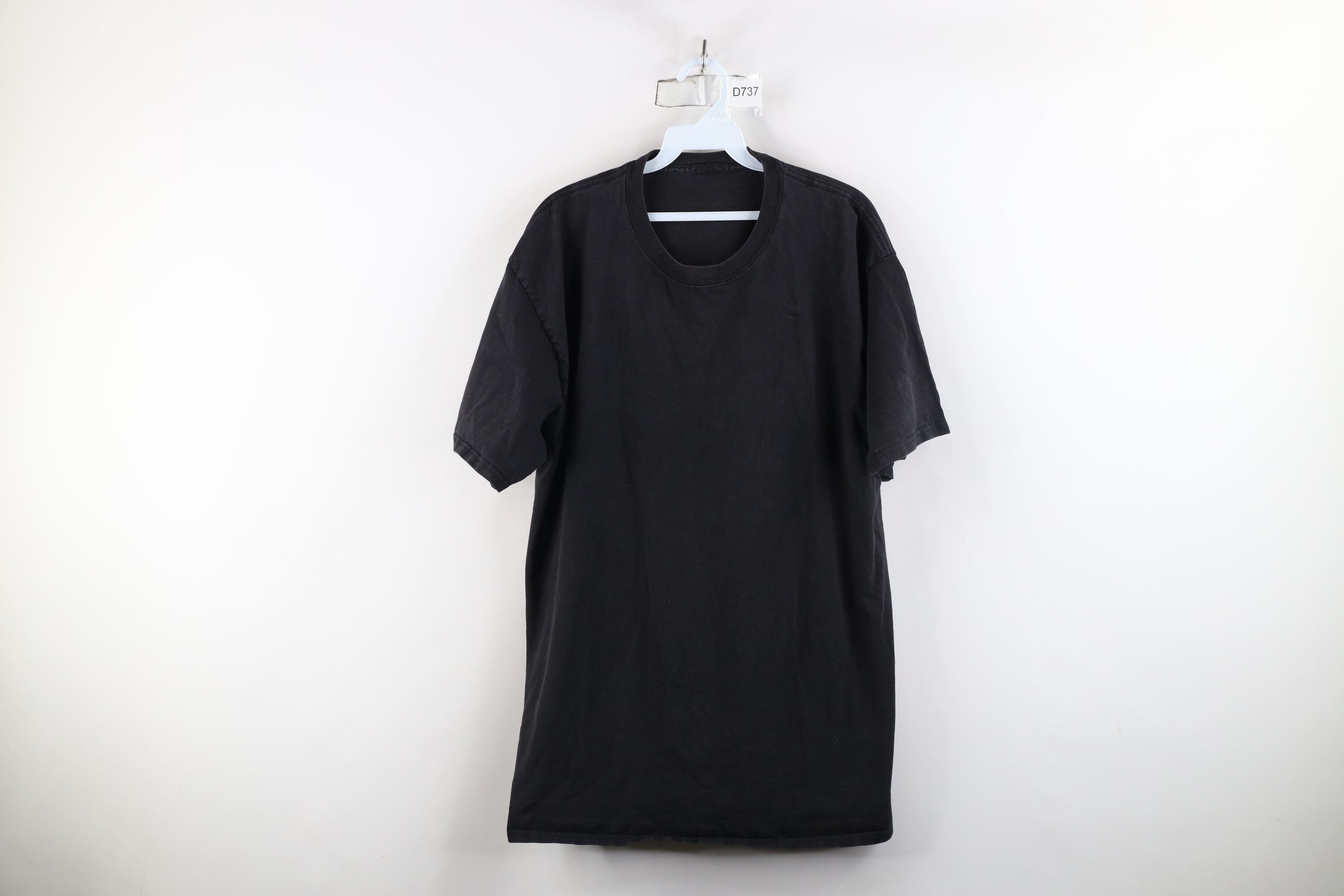 Vintage Vintage 90s Streetwear Blank Heavy Cotton T-Shirt Black Size US L / EU 52-54 / 3 - 1 Thumbnail