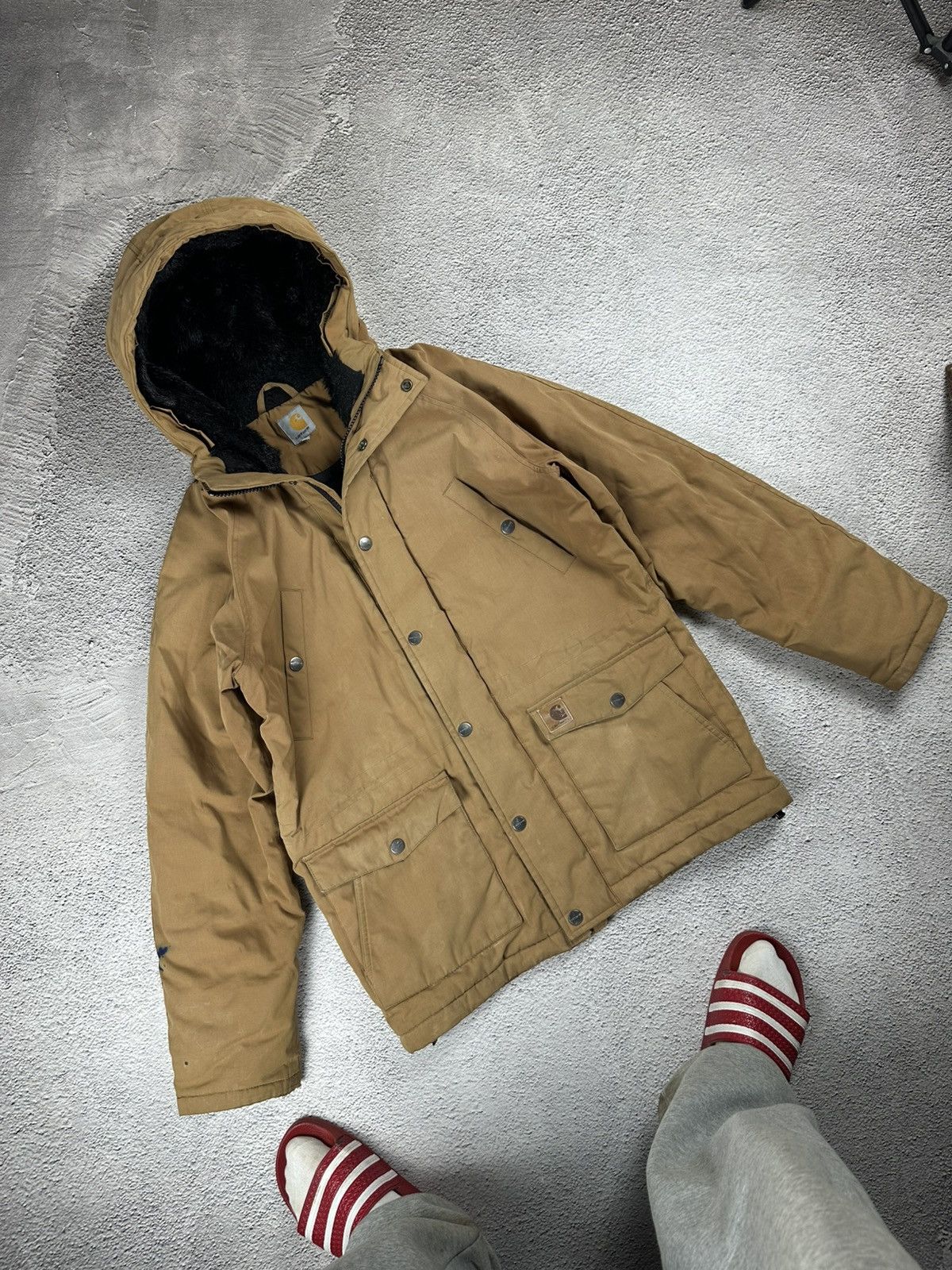 Carhartt Vintage Carhartt Trapper Parka Fur Fuzzy Jacket Coat Y2K Size US M / EU 48-50 / 2 - 1 Thumbnail