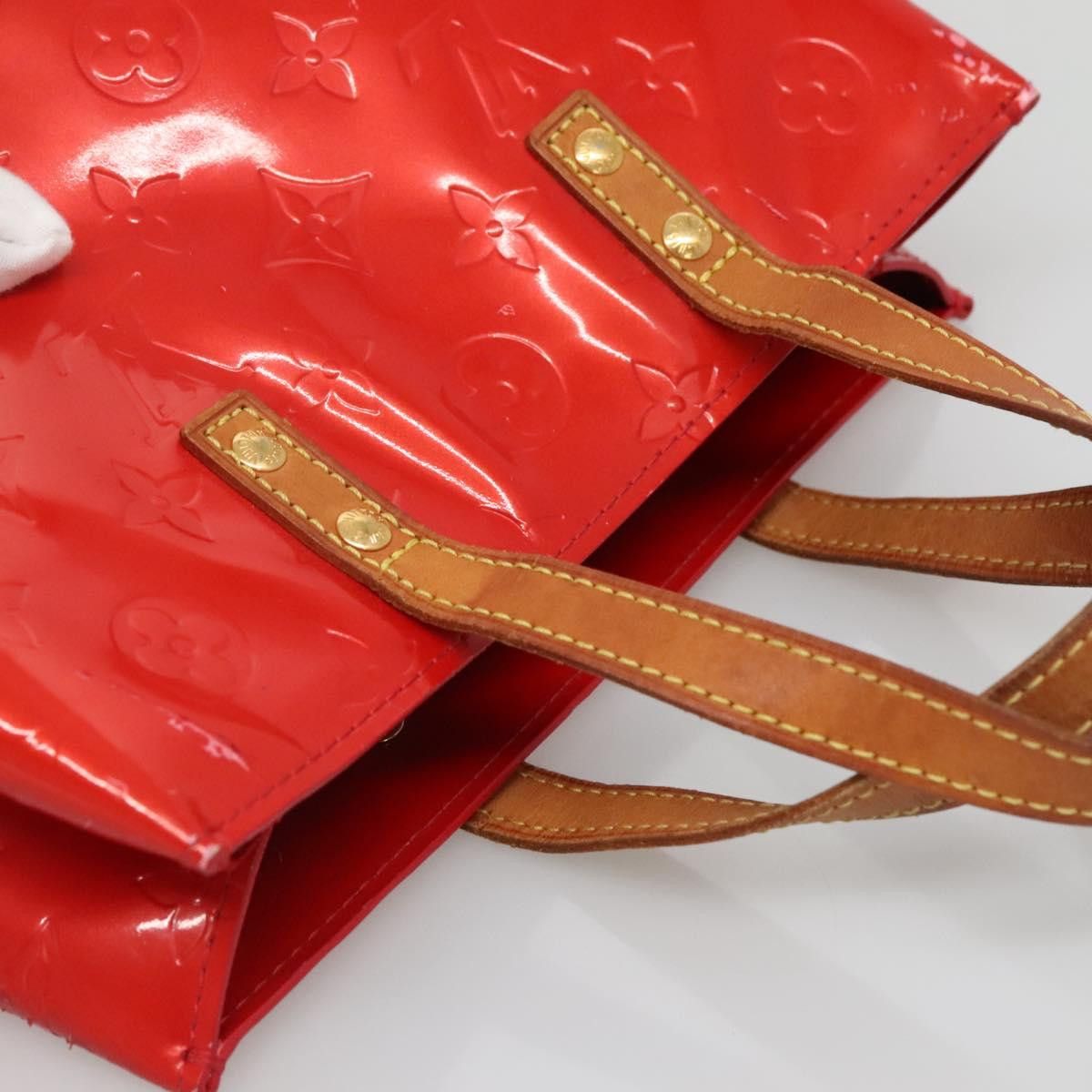 Louis Vuitton LOUIS VUITTON Monogram Vernis Reade PM Hand Bag Red Rouge Size ONE SIZE - 7 Thumbnail