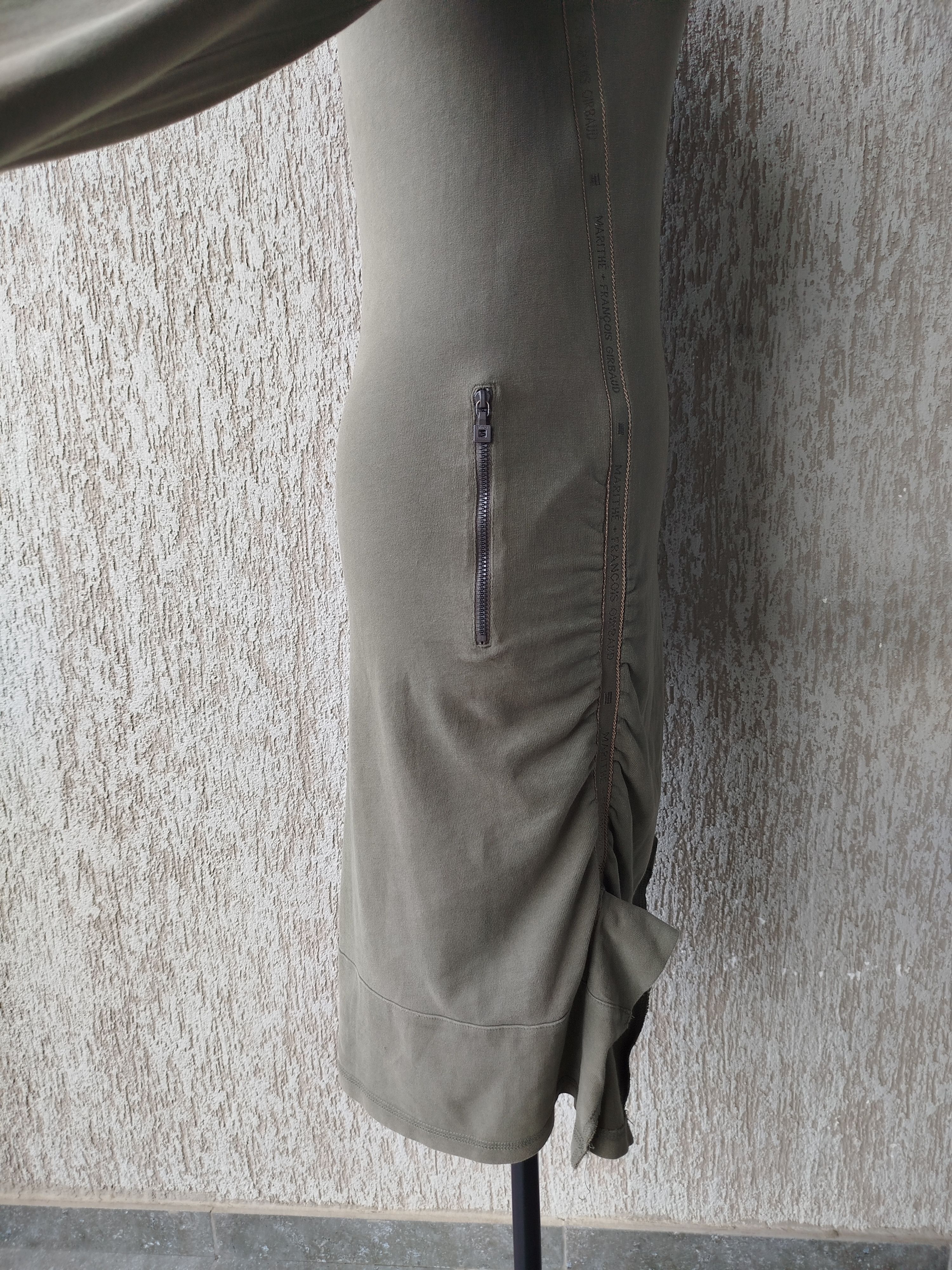 Marithe + Francois Girbaud Dress Long Sleeve Turtleneck Khaki Pockets Vintage Cotton Size S / US 4 / IT 40 - 7 Thumbnail