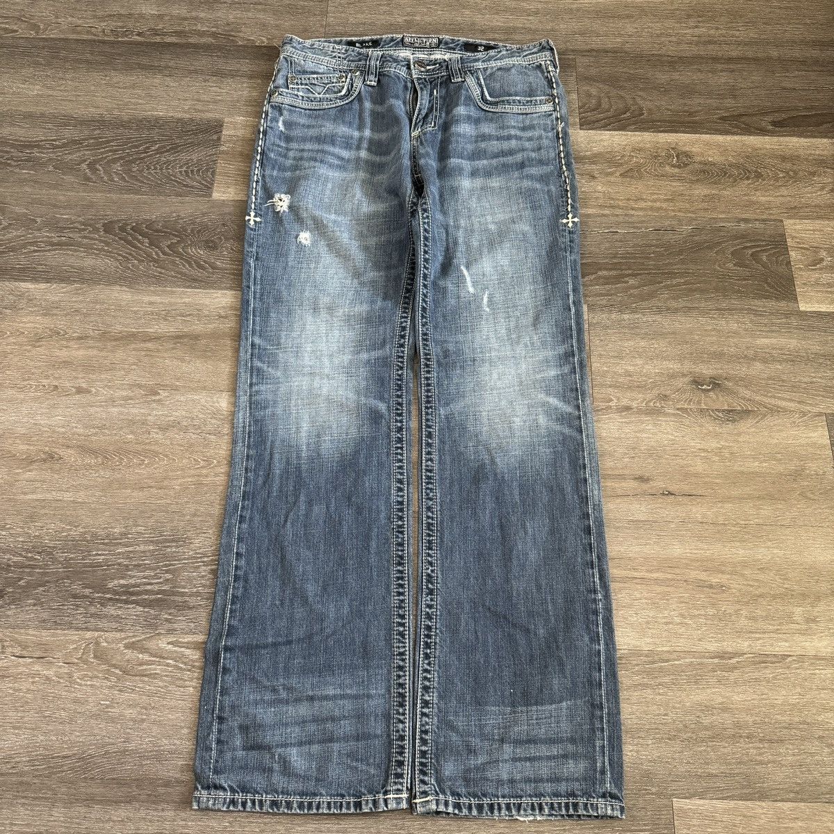 Affliction × Vintage Crazy Vintage y2k Affliction wide leg archive style jeans d Size US 32 / EU 48 - 2 Thumbnail
