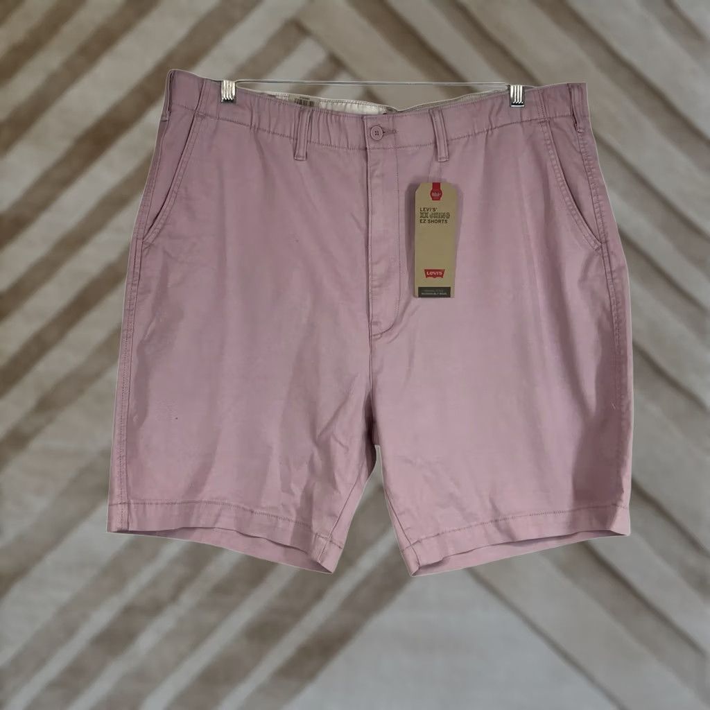 Levi's Levi's XX Chino EZ Shorts Mens XXL Pink Elastic Waist Stretch Relaxed Fit Size US 39 - 1 Thumbnail