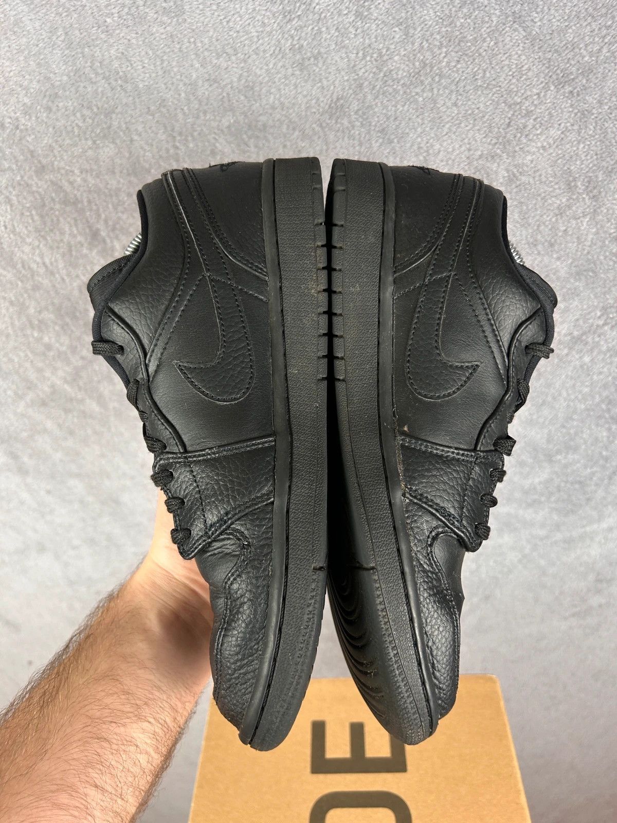 Jordan Brand × Nike Nike Air Jordan 1 low black sneakers jump man tripple black Size US 8 / IT 38 - 8 Thumbnail