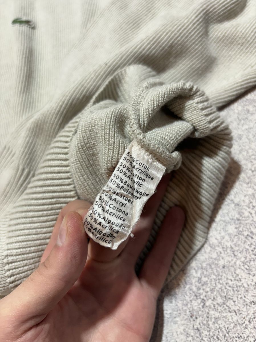 Japanese Brand × Lacoste × Vintage 🐊 Vintage Lacoste Beige Knitted Baggy Wool Sweater Y2K Size US XL / EU 56 / 4 - 9 Thumbnail