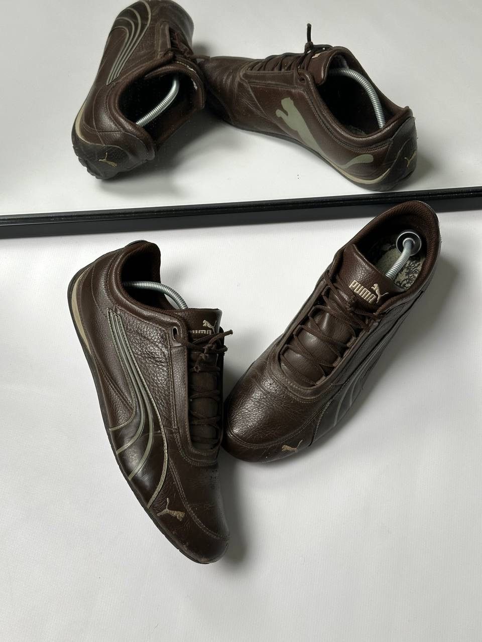 靴 00's Puma archive Leather Brown Sneakers Puma Vintage Puma Brown Archive Leather Shoes 00s Y2K