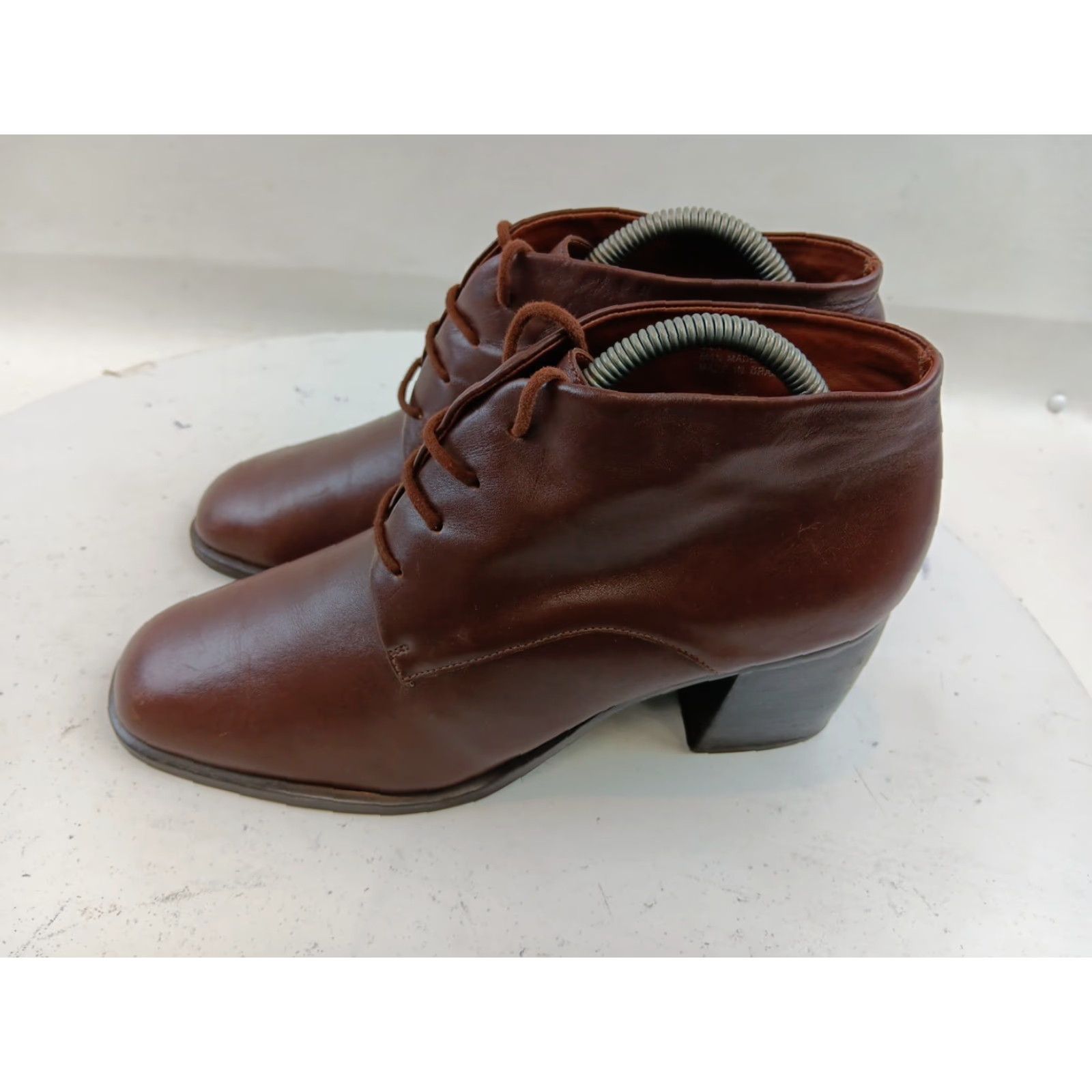 Etienne Aigner Etienne Aigner Pinto Boots Women Ankle Brown Leather Lace Up Block Heel 2 in Size 10 M Casual Fall Winter Spring Size US 10 / IT 40 - 6 Thumbnail