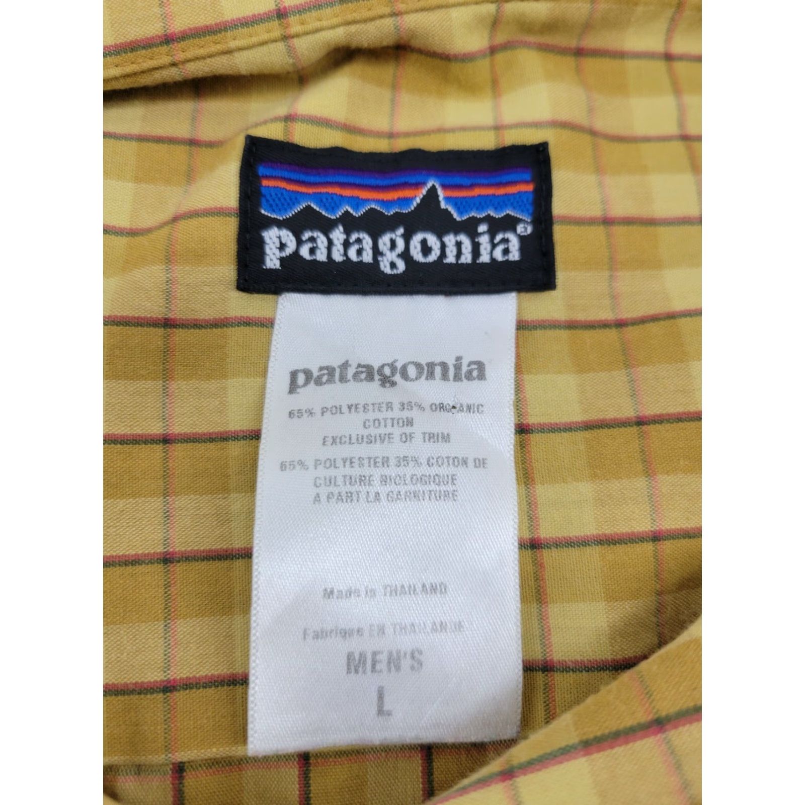 Patagonia Patagonia Shirt Mens Large Short Sleeve Button-Front Yellow Plaid Check Shirt Size US L / EU 52-54 / 3 - 8 Thumbnail