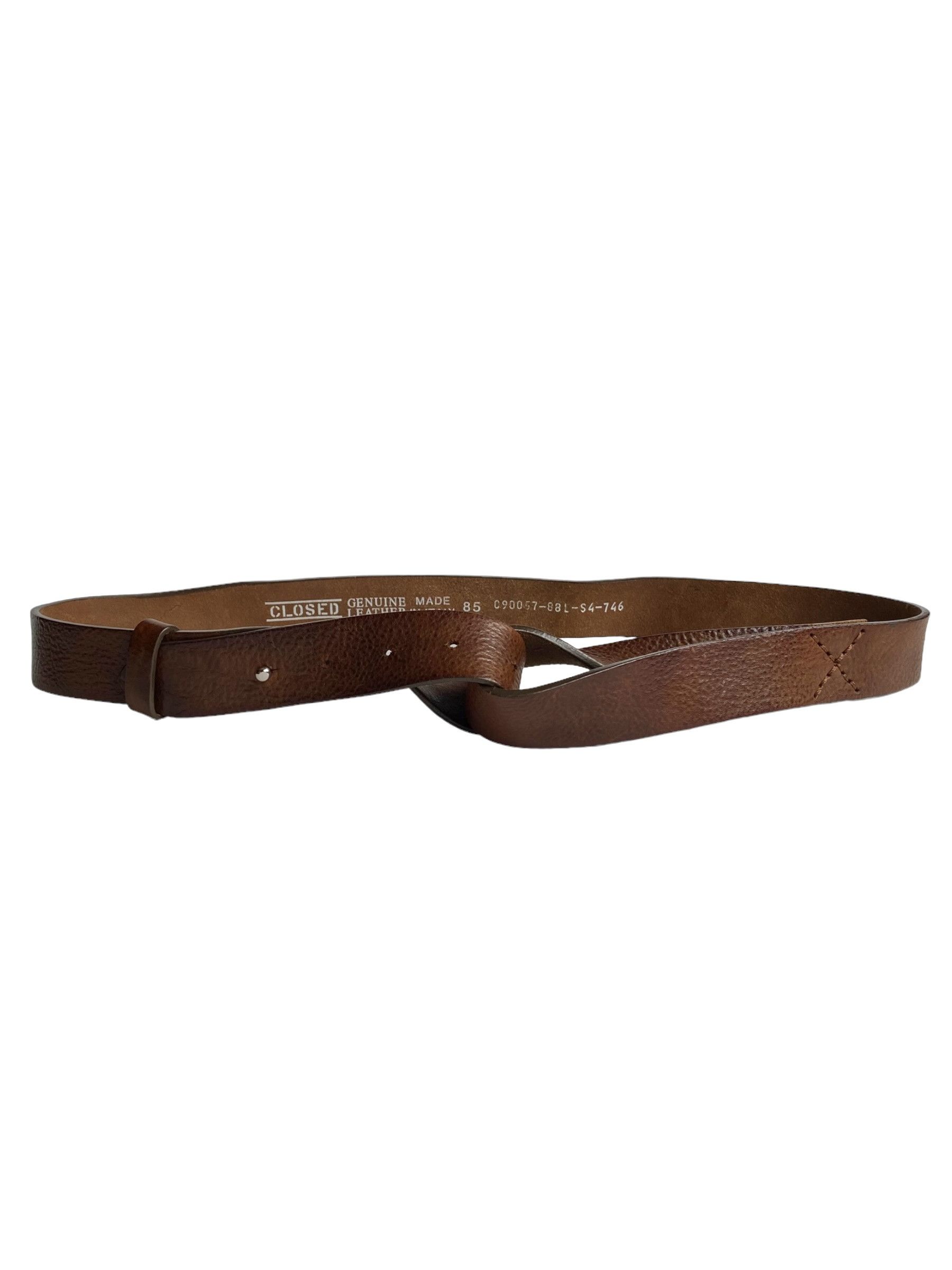 CLOSED Closed Brown Leather Irregular Belt (85/M) Size 32 - 1 Thumbnail