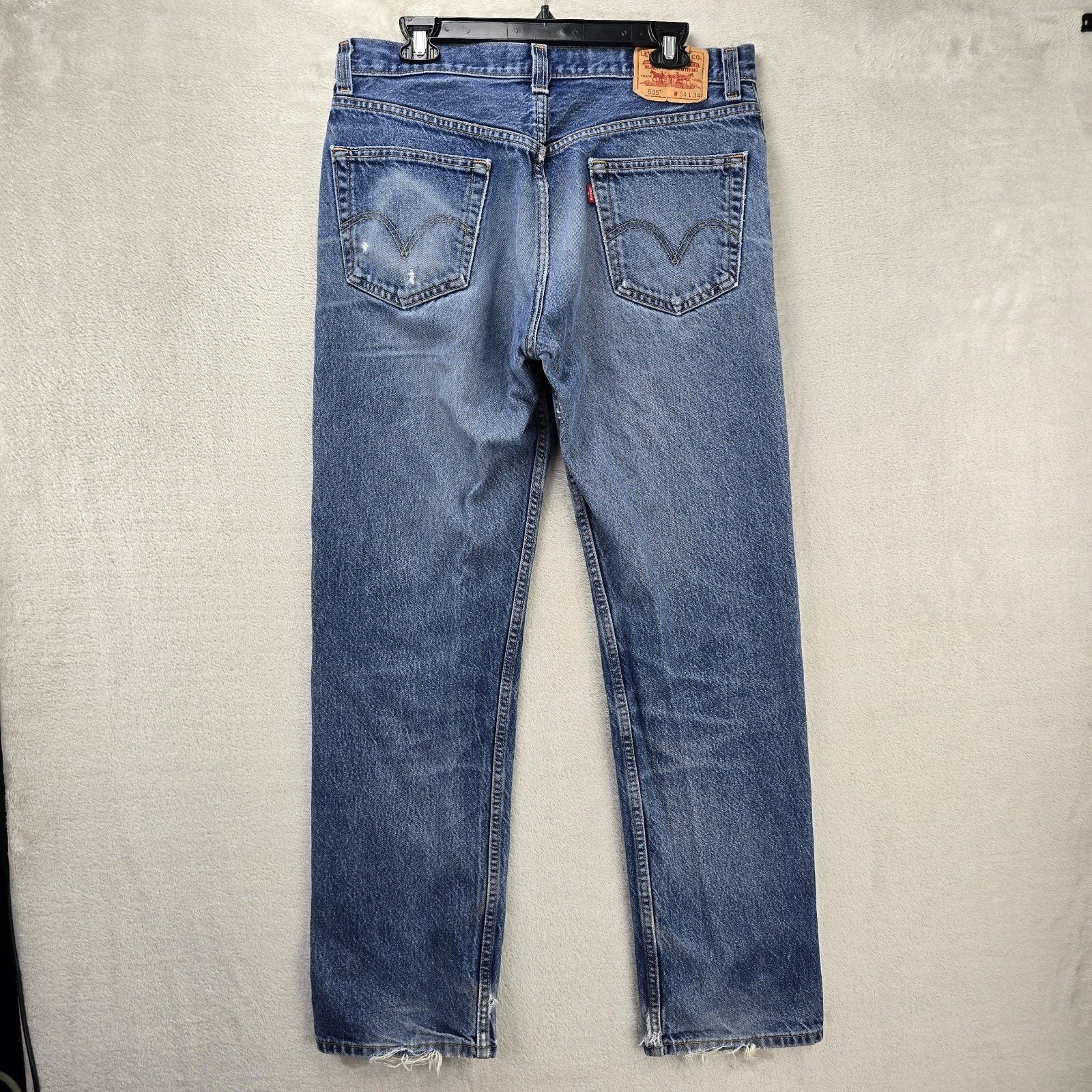 Levi's Vintage Levis 505 Jeans Mens 34x32 Blue Distressed Faded Y2K Size US 34 / EU 50 - 8 Thumbnail