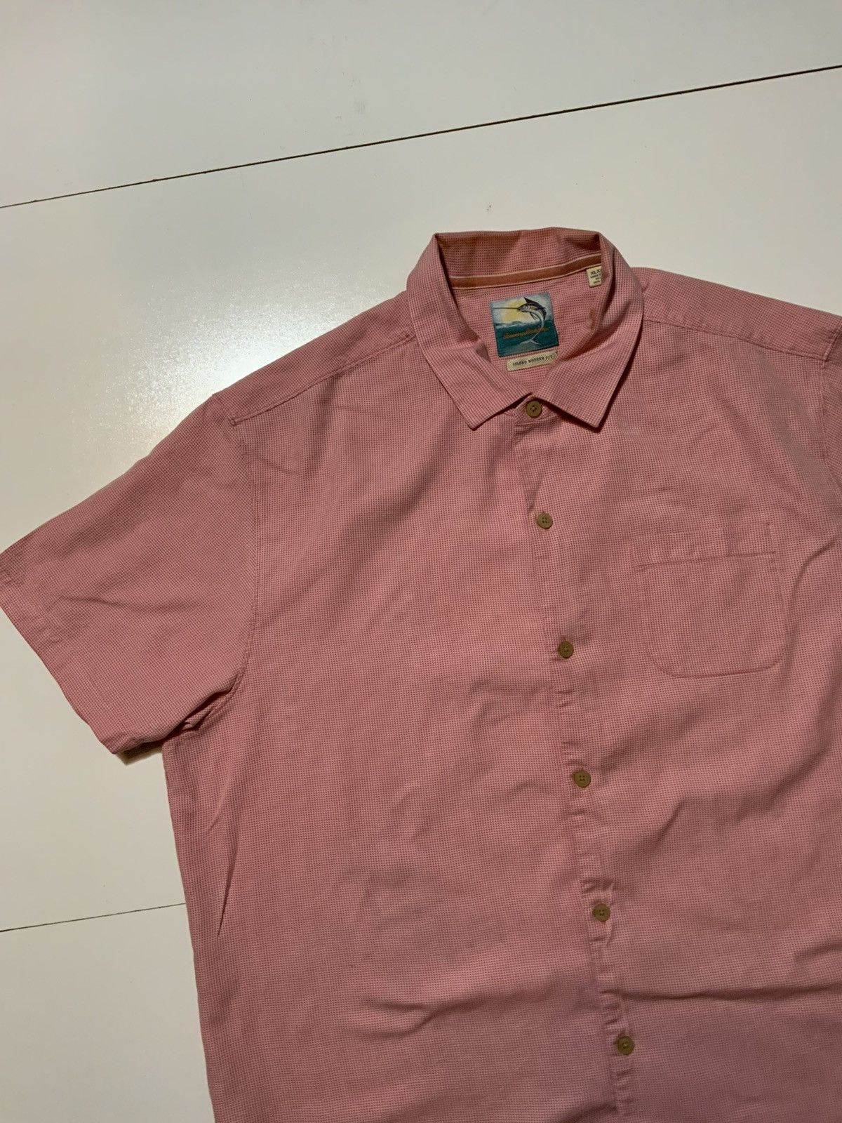 Tommy Bahama Tommy Bahama Island Modern Fit Pink Silk Cotton Travel Shirt Size US XL / EU 56 / 4 - 3 Thumbnail