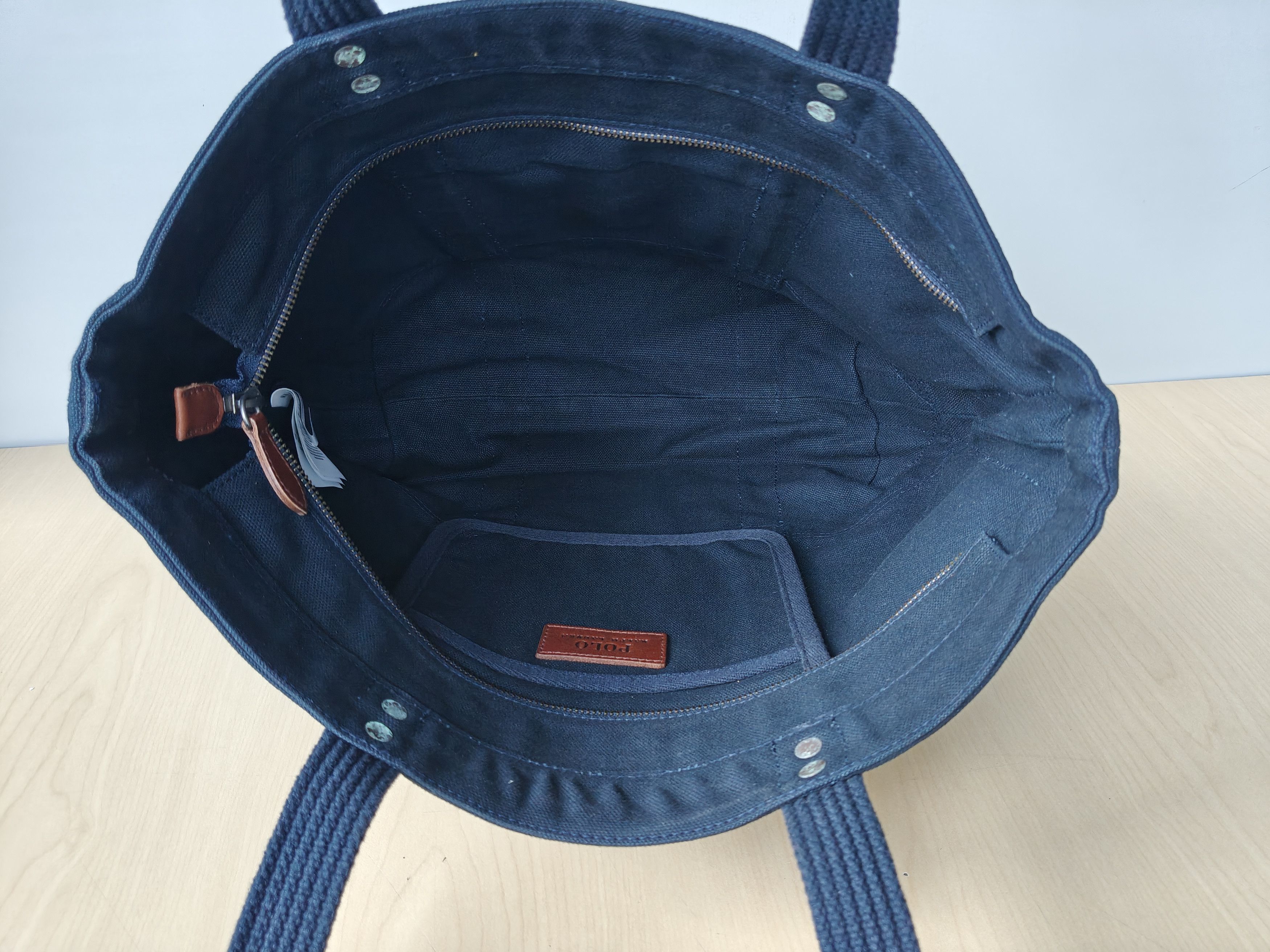 Polo Ralph Lauren Polo Ralph Lauren Canvas Medium Tote Free Shipping FTP/4014 Size ONE SIZE - 8 Thumbnail