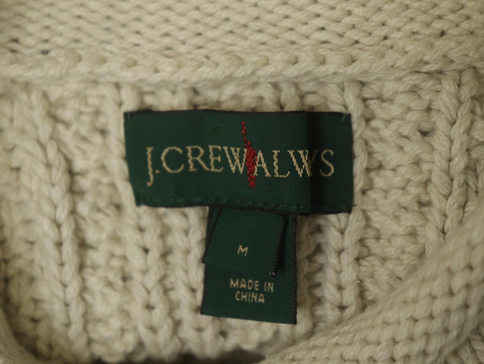 J.Crew J.Crew Beige 100% Cotton Knitted Pullover Sweater Size M Size M / US 6-8 / IT 42-44 - 9 Thumbnail