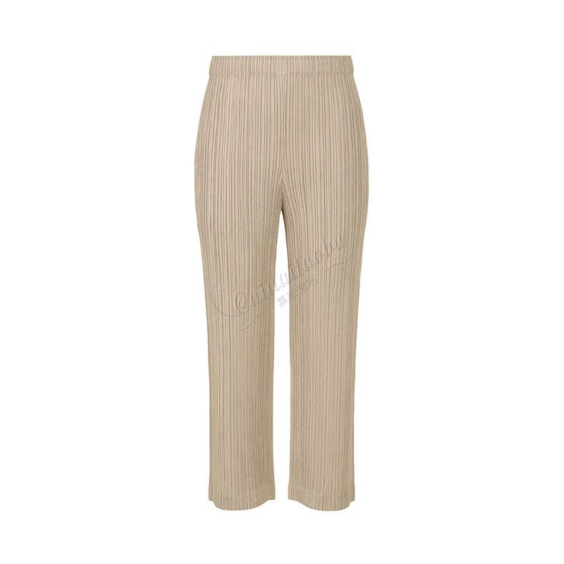 Issey Miyake Issey Miyake size:2 Beige pleated casual pants Size 31" - 1 Thumbnail