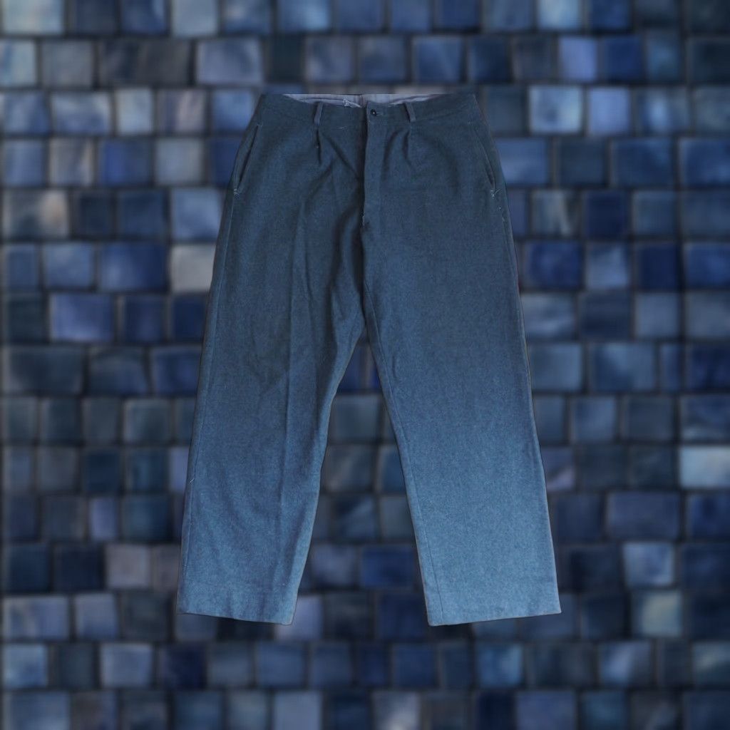 Vintage VTG 50s 60s Santoria Italian Dark Gray Field Military 34x29 Wool Pants Size US 34 / EU 50 - 1 Thumbnail