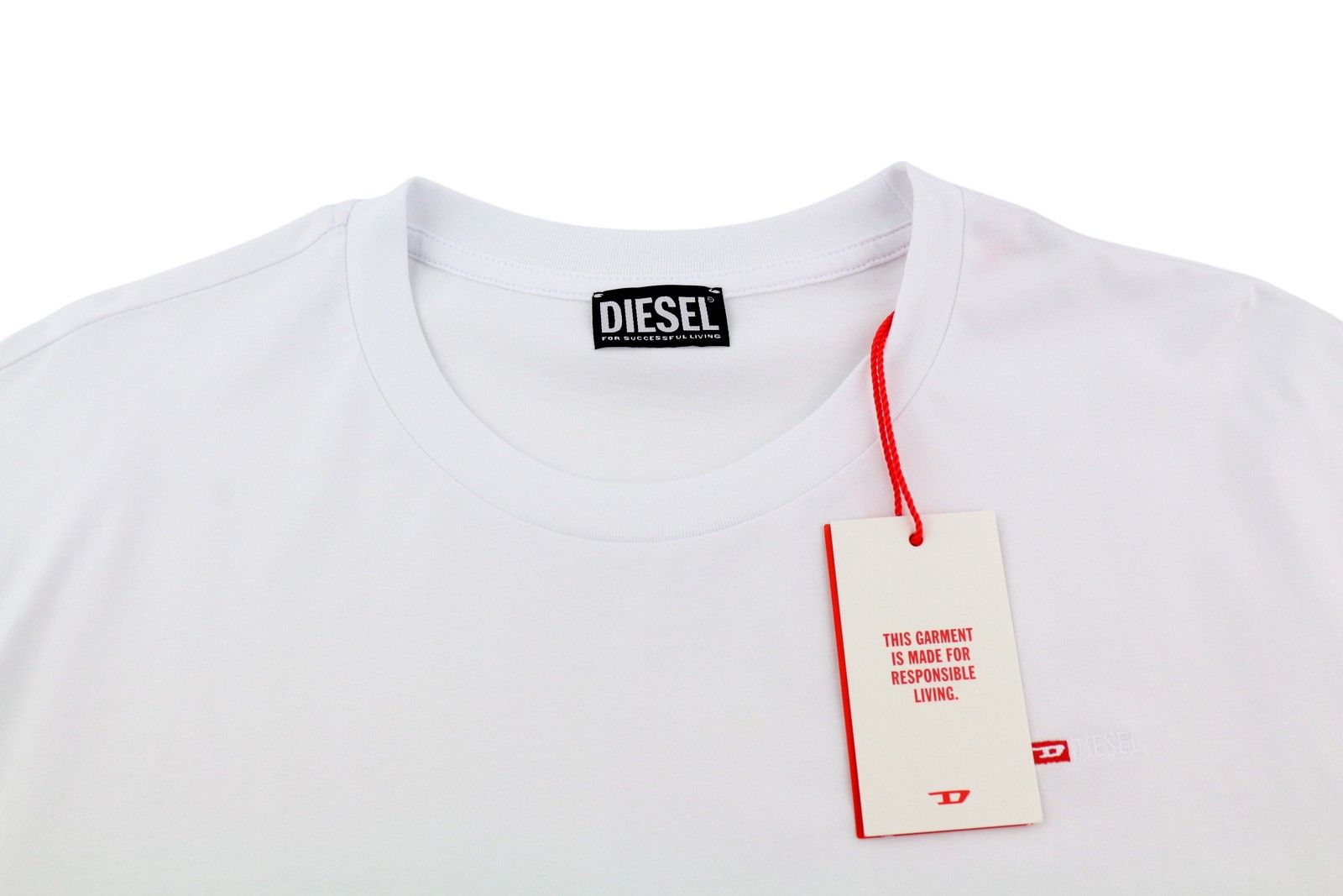 Diesel T-DIEGOR-LS-MICRODIV 3XL White Crew Neck 85118 Size US XXL / EU 58 / 5 - 4 Thumbnail