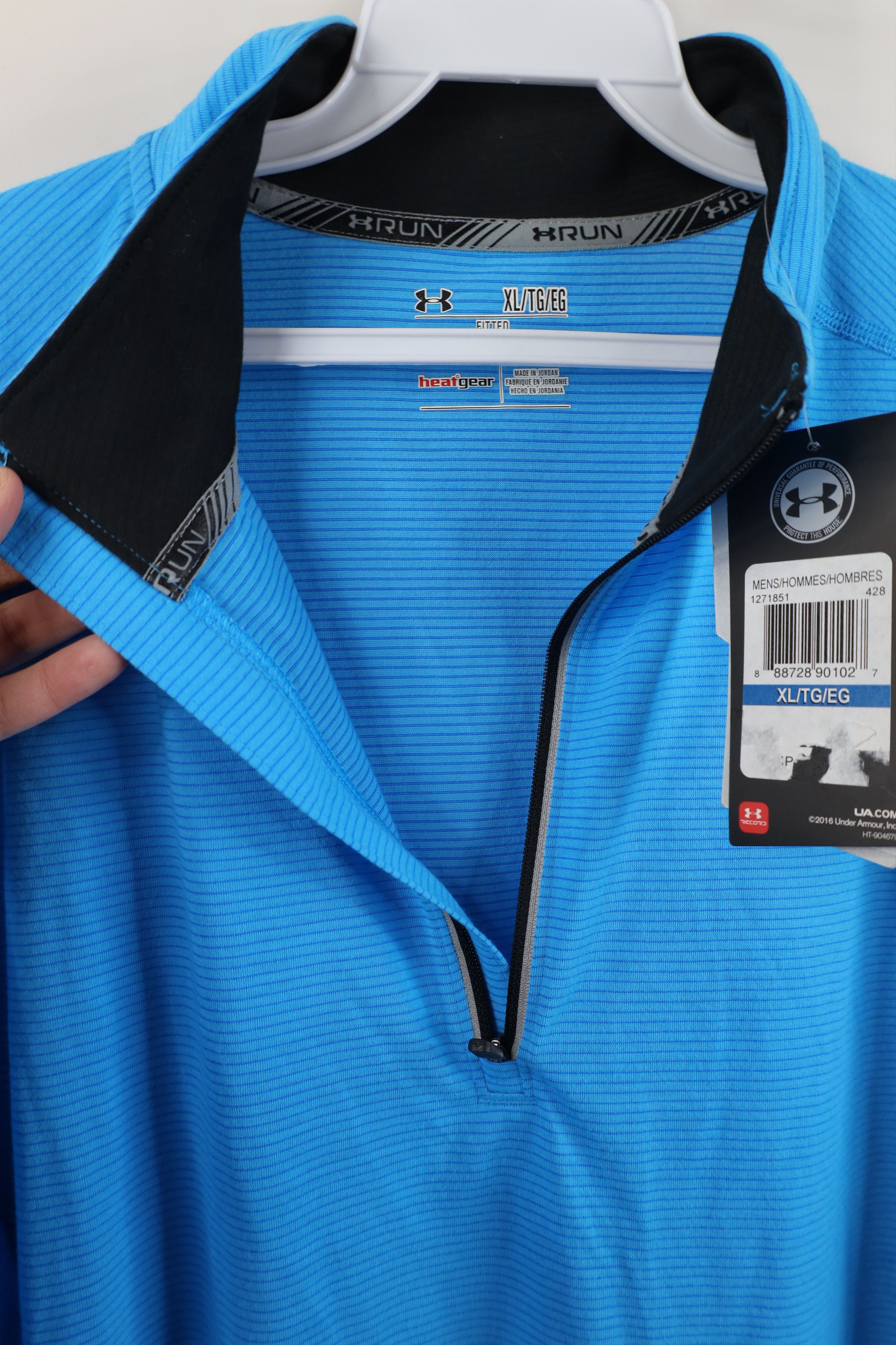 Under Armour New Under Armour Striped Running Pullover Jacket Top Blue Size US XL / EU 56 / 4 - 9 Thumbnail