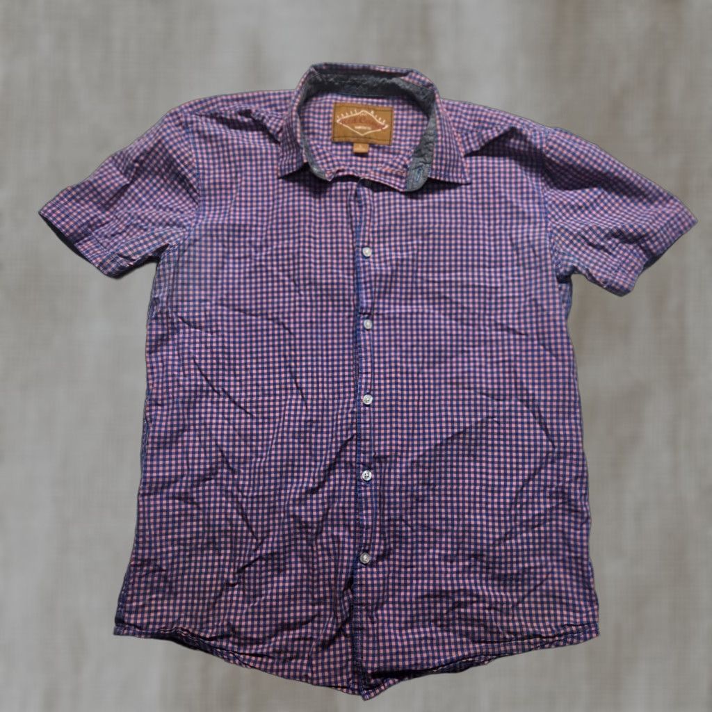 Camel Red Camel Shirt - Button-Up - Men - L - Red - Short Sleeve - Check - Cotton - VINTAGE? No Size US L / EU 52-54 / 3 - 1 Thumbnail