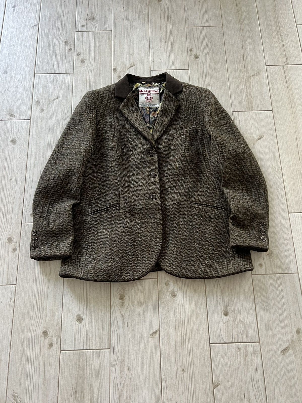 Harris Tweed Vintage Harris Tweed Wool Blazer Herringbone Tailored Fit Size XL / US 12-14 / IT 48-50 - 5 Thumbnail