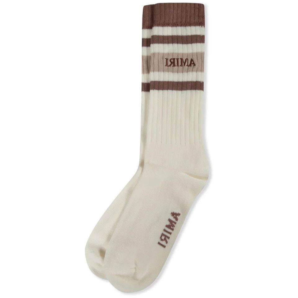Amiri o1y0525 Size : 8-9 US / Logo Socks in White/Light Brown Size ONE SIZE - 2 Thumbnail