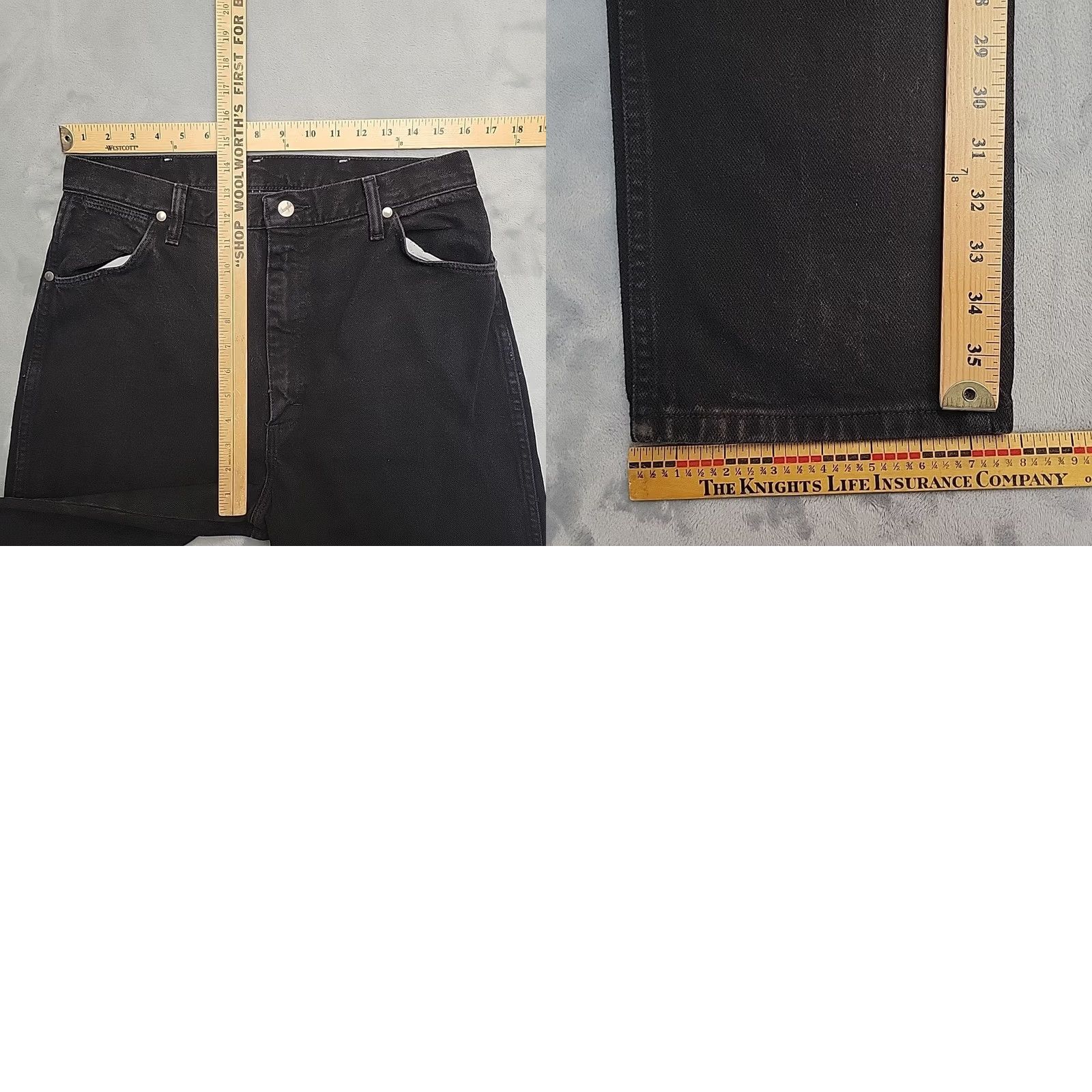 Wrangler VTG Wrangler Jeans Women 15x36 Tall Black High Rise USA 90s Made in USA Stacked Jeans Women 15 5-Pocket USA Western Vintage Mens, Womens, Girls Size 36" / US 14 / IT 50 - 8 Thumbnail