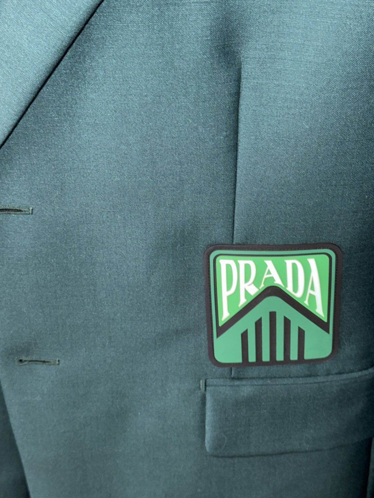 Prada $3,000 GREEN “Golfer” Mohair/Wool Blazer Size 52R - 4 Thumbnail