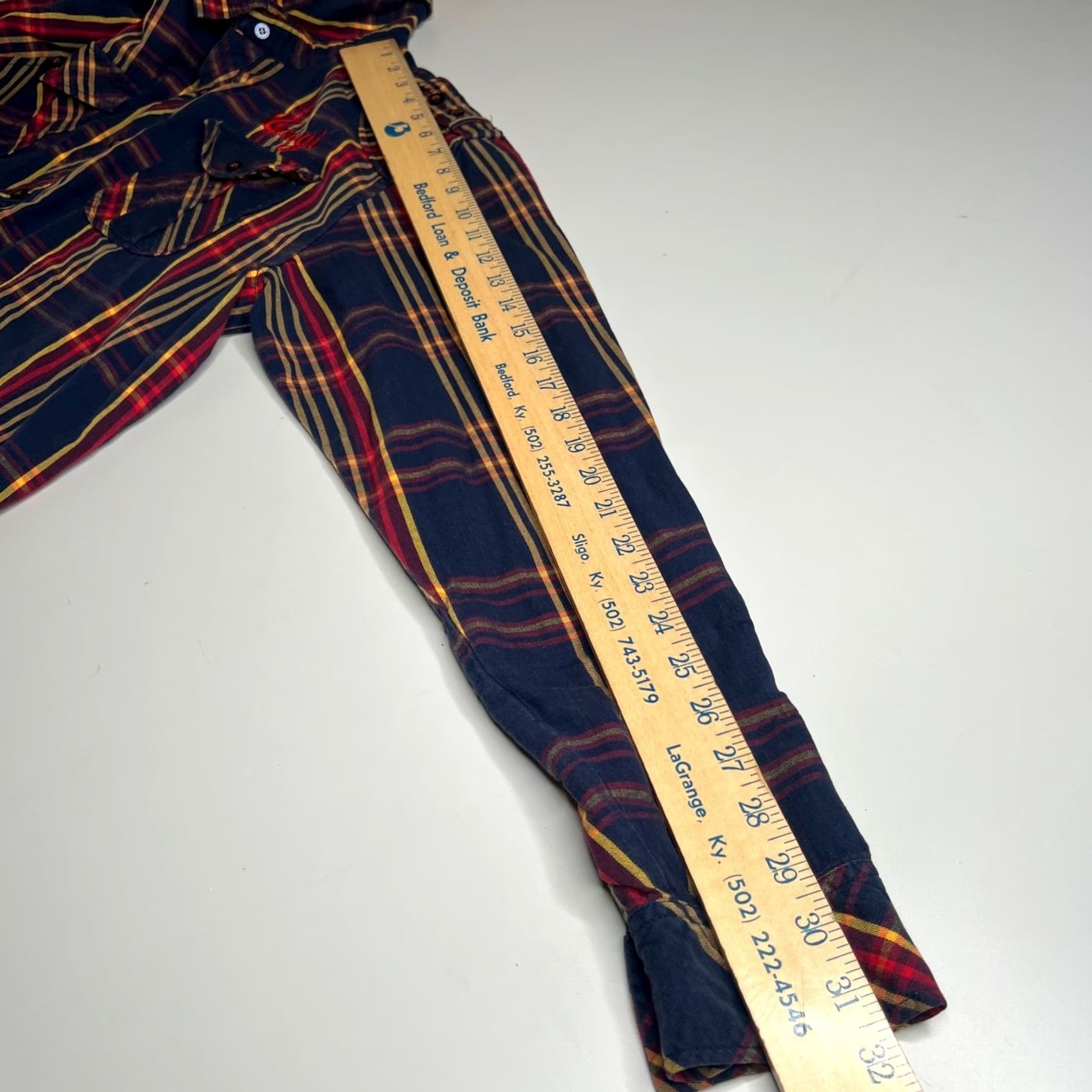 Coogi VINTAGE COOGI Button-Up Shirt XXL Long Sleeve Plaid Checkered Navy Red Yellow Embroidered Pockets Mens Size US XXL / EU 58 / 5 - 2 Thumbnail