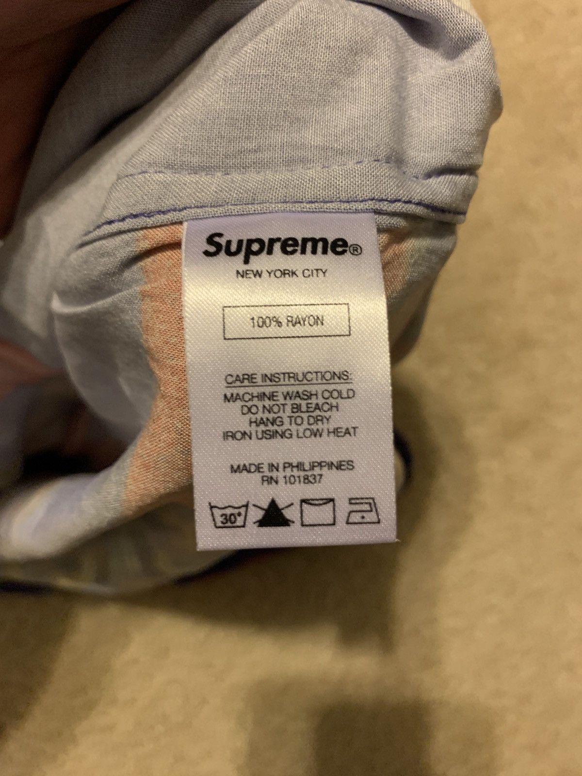Supreme Supreme City Lights Rayon S/S Shirt Purple Size M Size US M / EU 48-50 / 2 - 3 Thumbnail