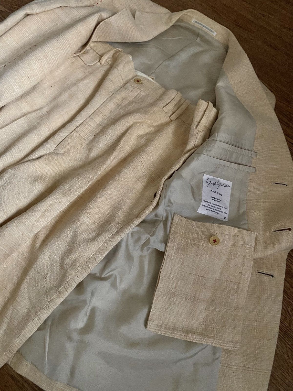 Yohji Yamamoto Yohji Yamamoto Pour Homme DR.YY Hand Stitch Suit SS09 Look10 Size 46S - 3 Thumbnail
