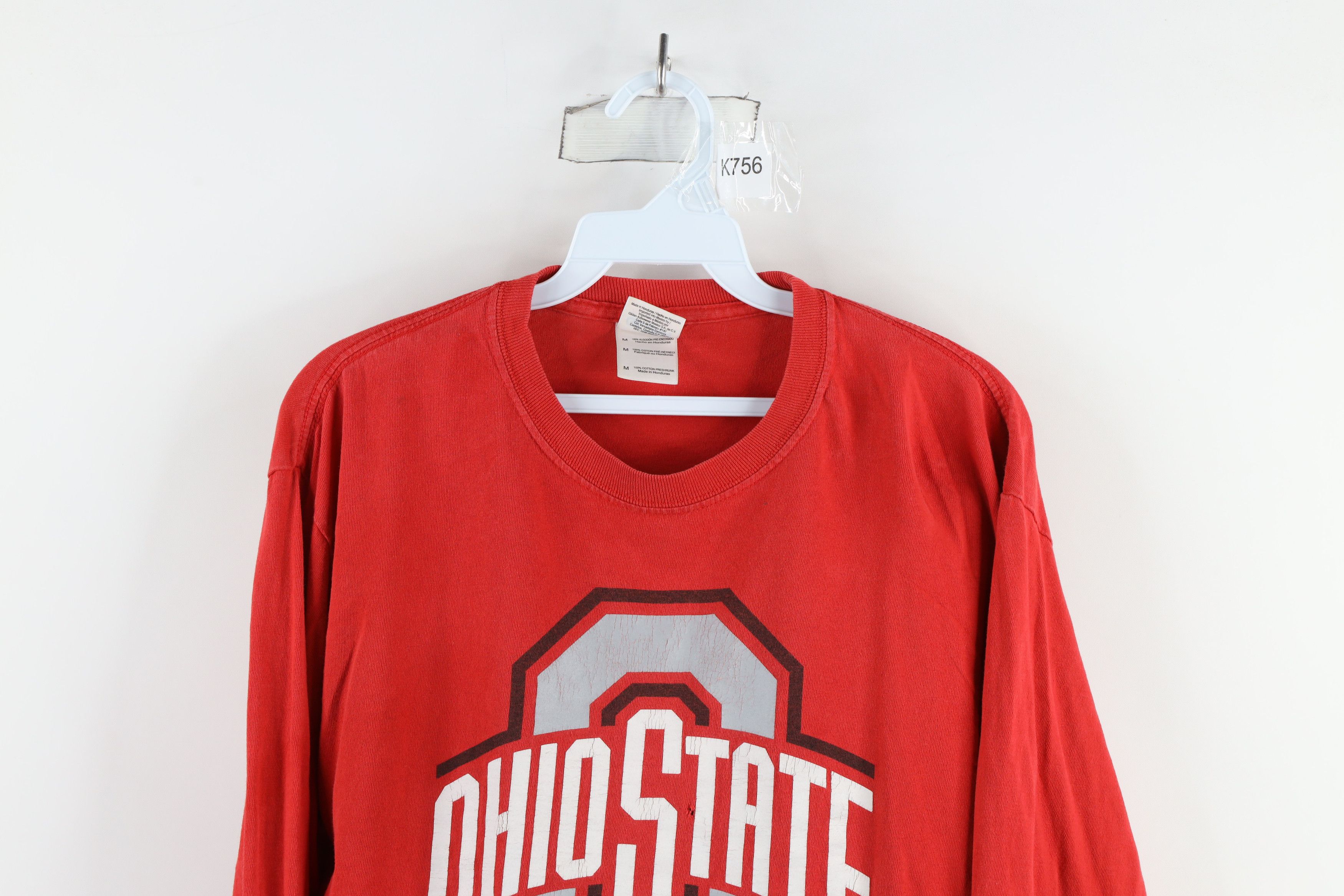 Vintage Vintage 90s Ohio State University Long Sleeve T-Shirt Red Size US M / EU 48-50 / 2 - 2 Thumbnail