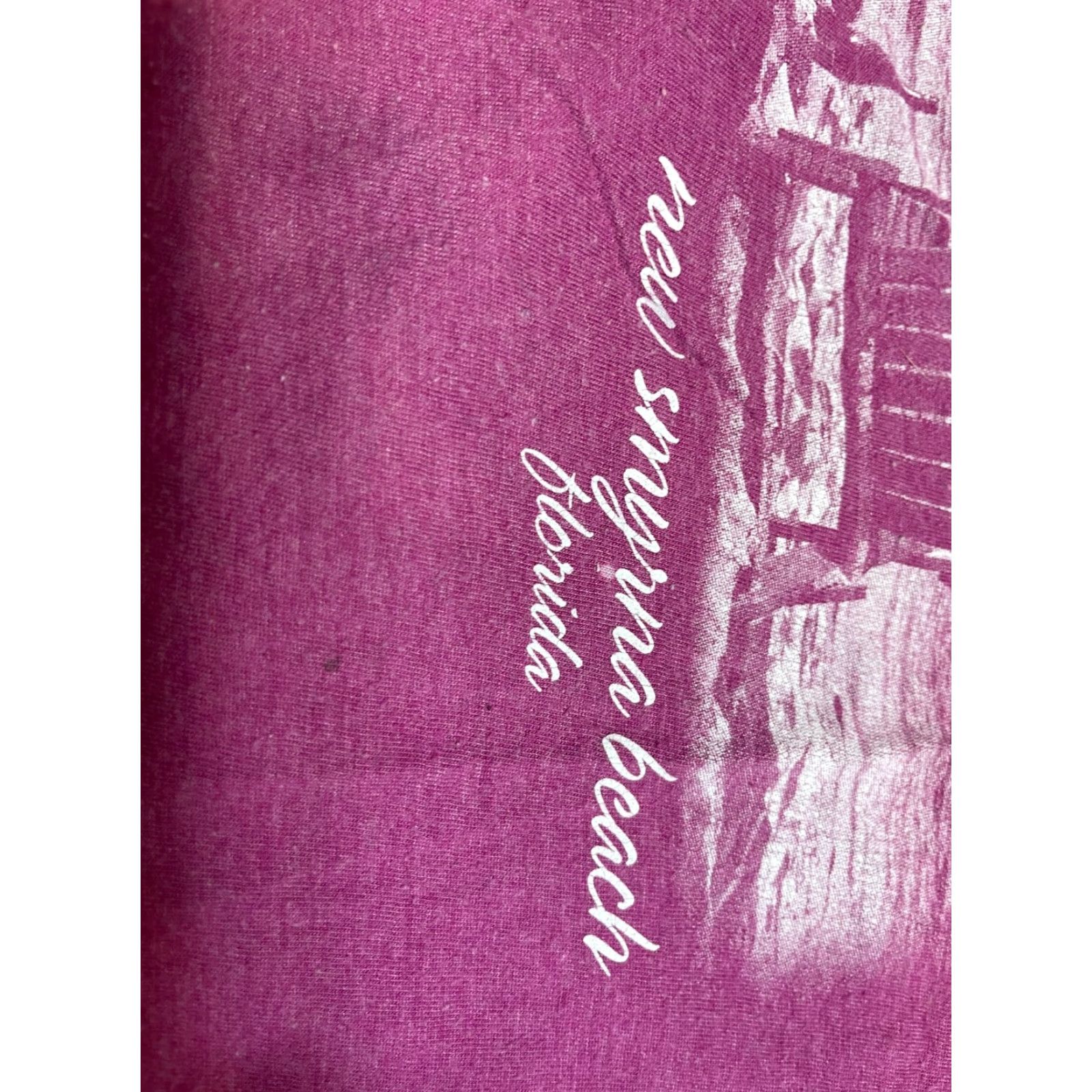 Vintage Beach Shirt Purple My Happy Place L Womens Short Sleeve New Smyrna Beach Florida Cotton Logo T-Shirt Size L / US 10 / IT 46 - 7 Thumbnail