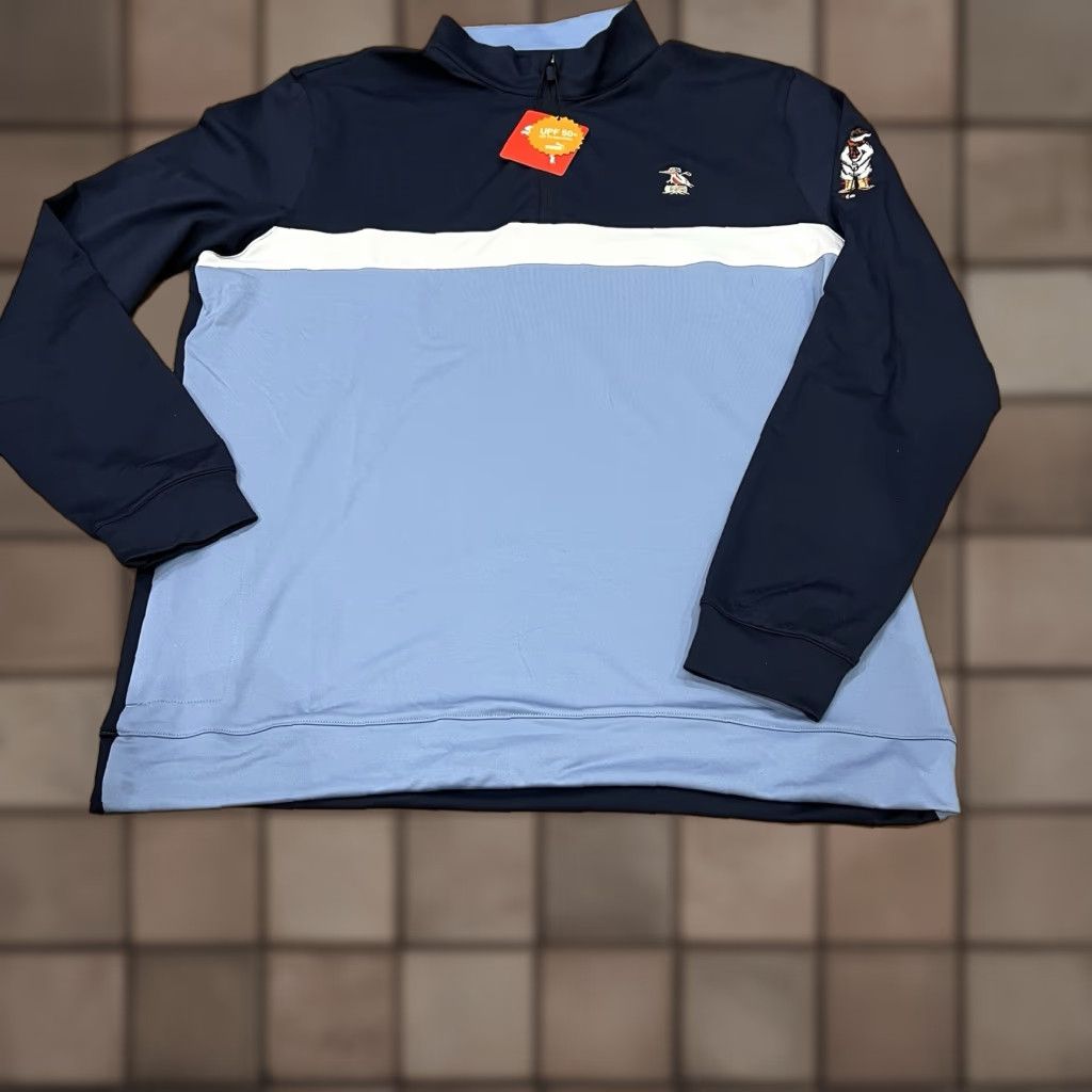 Puma PUMA Men's Golf 1/4 Zip Pullover Sweater Blue Medium Performance Fit Long Sleeve Size US M / EU 48-50 / 2 - 1 Thumbnail