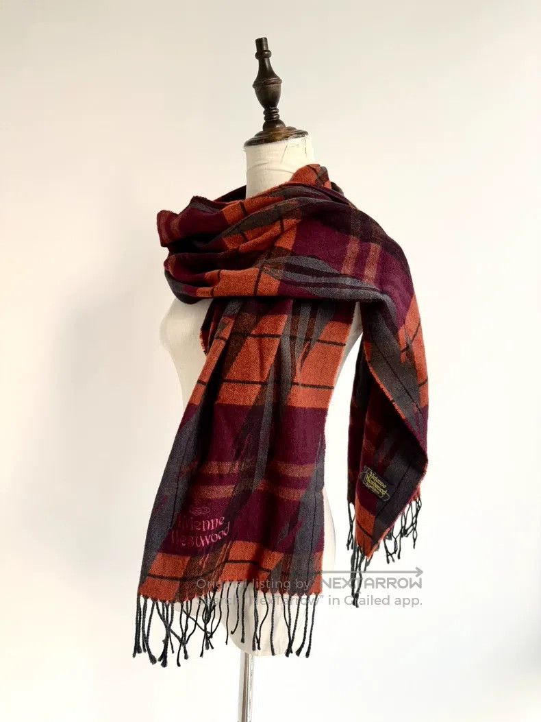 Vivienne Westwood Vivienne Westwood Sunset Colored Red Orange Plaid Saturn L Size ONE SIZE - 4 Thumbnail